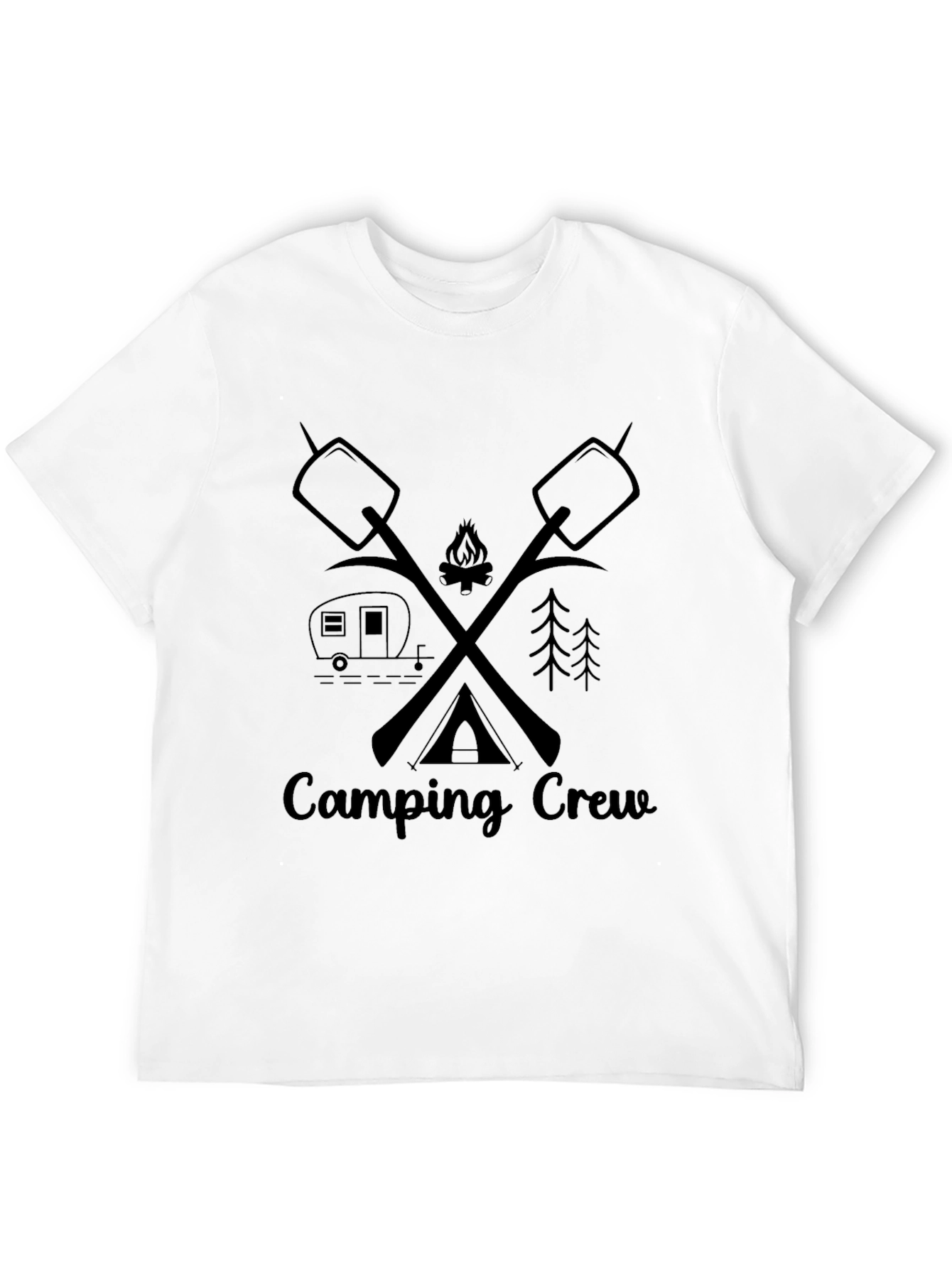 Camping Crew Graphic T-Shirt - Marshmallow Campfire Tee