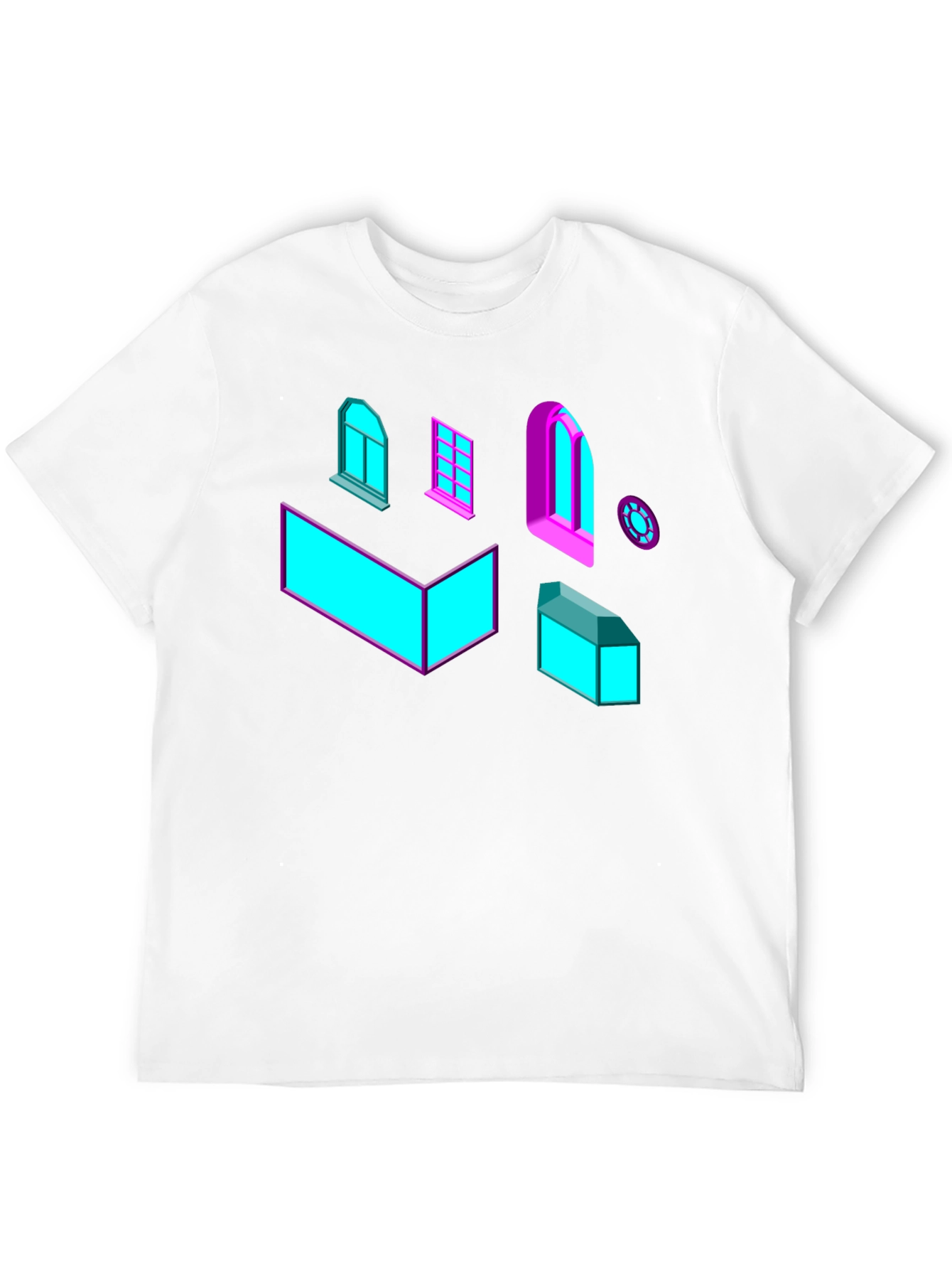 Geometric Windows Graphic Tee - Black