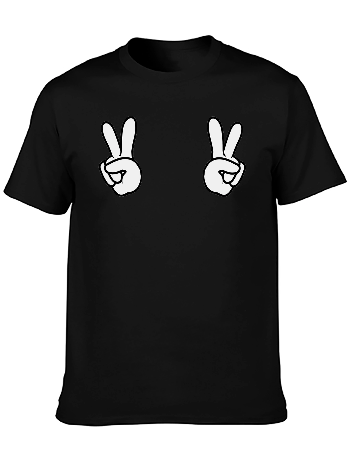 Peace Sign Graphic Black T-Shirt