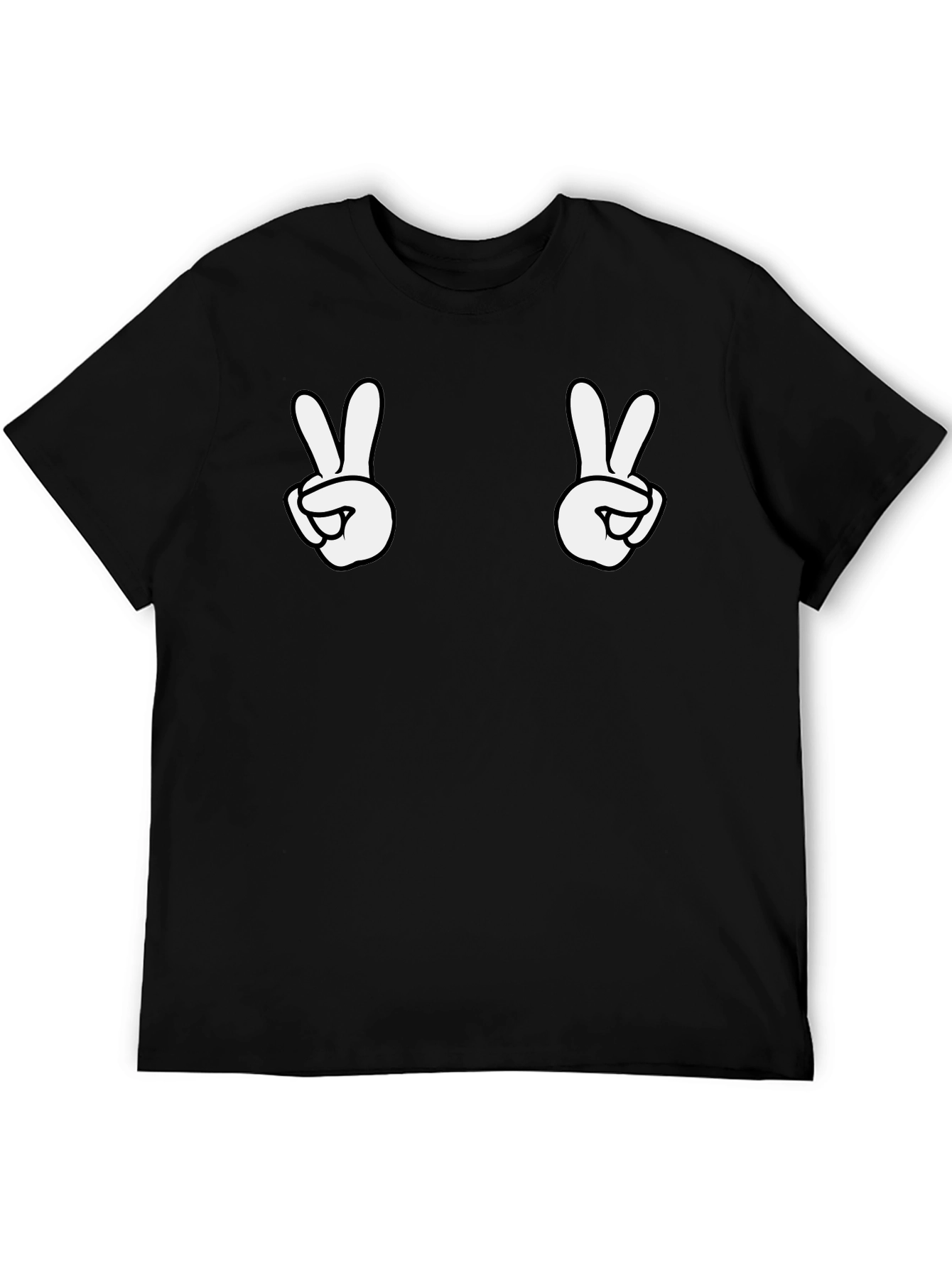 Peace Sign Graphic Black T-Shirt
