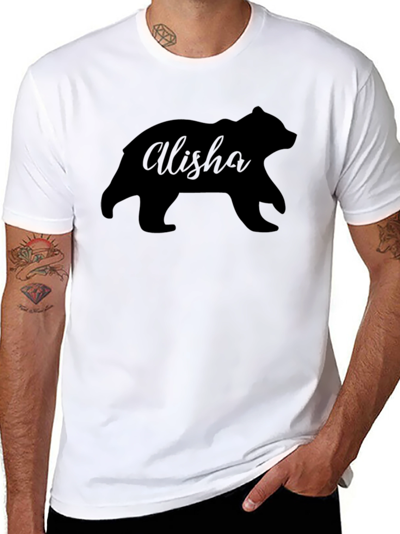 Alisha Bear Silhouette Graphic Tee - Soft Cotton Blend