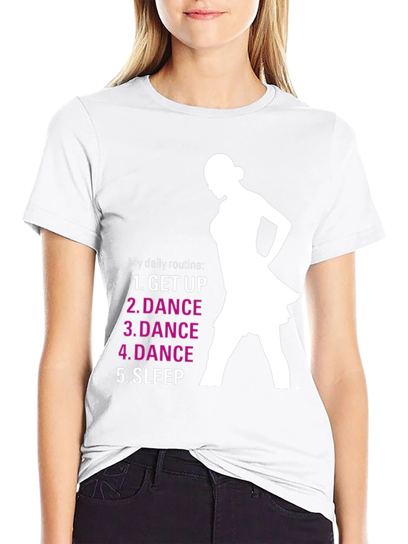 Dance Routine Graphic Tee - Black Cotton T-Shirt