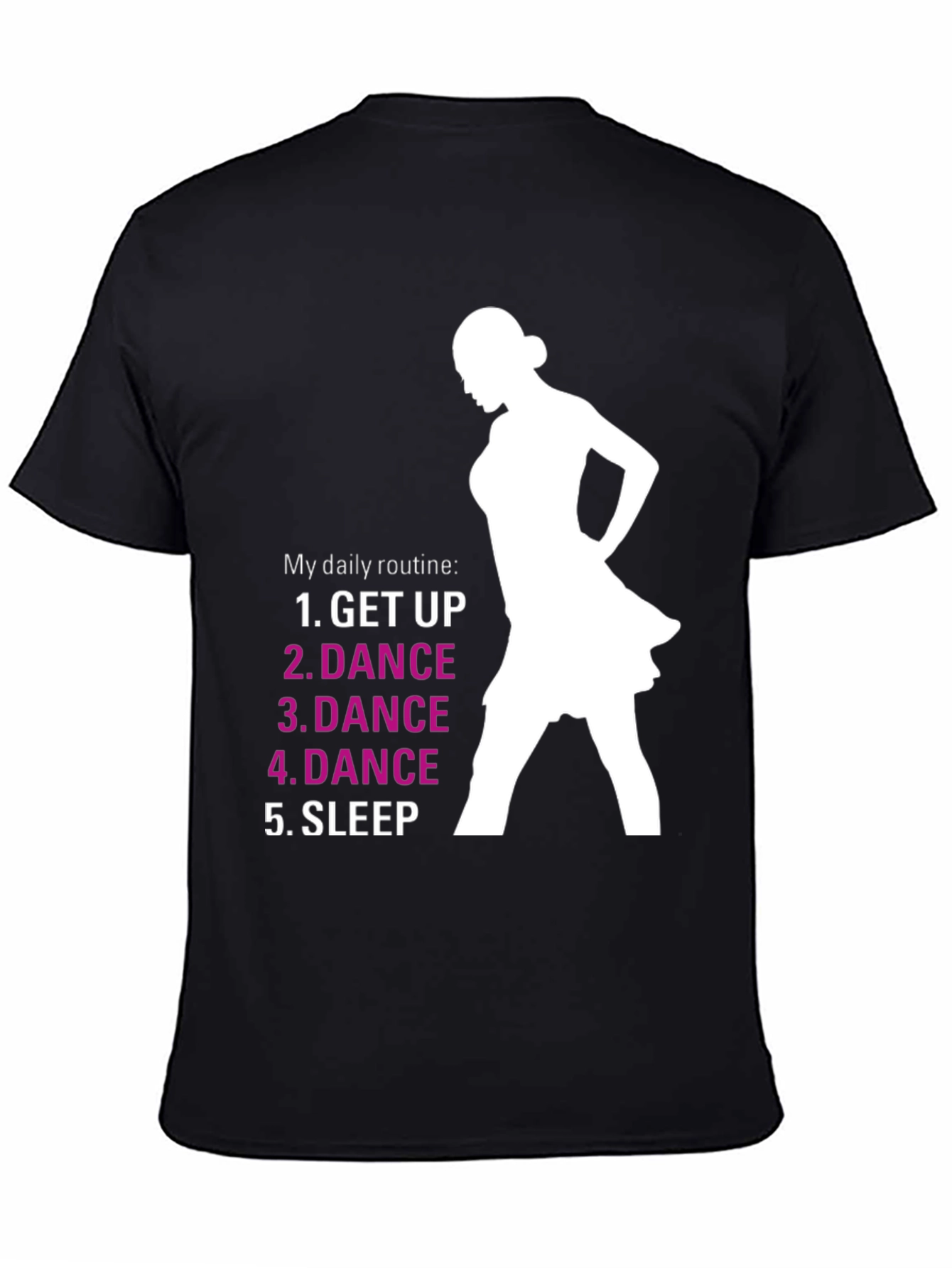 Dance Routine Graphic Tee - Black Cotton T-Shirt