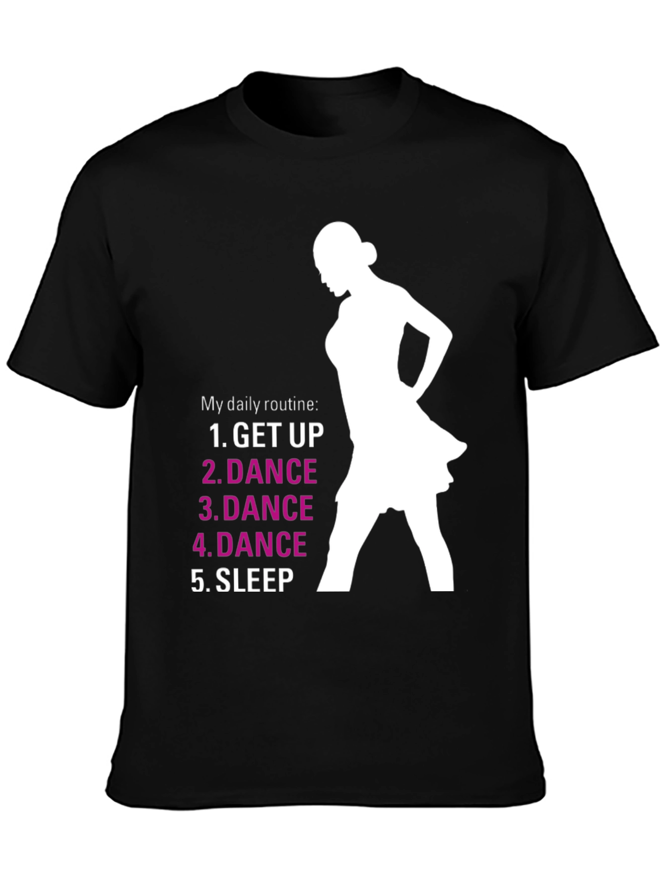 Dance Routine Graphic Tee - Black Cotton T-Shirt