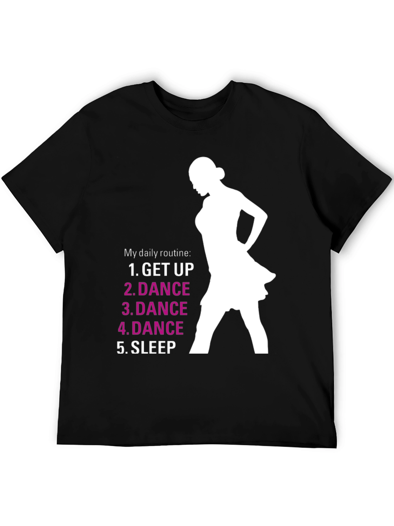 Dance Routine Graphic Tee - Black Cotton T-Shirt