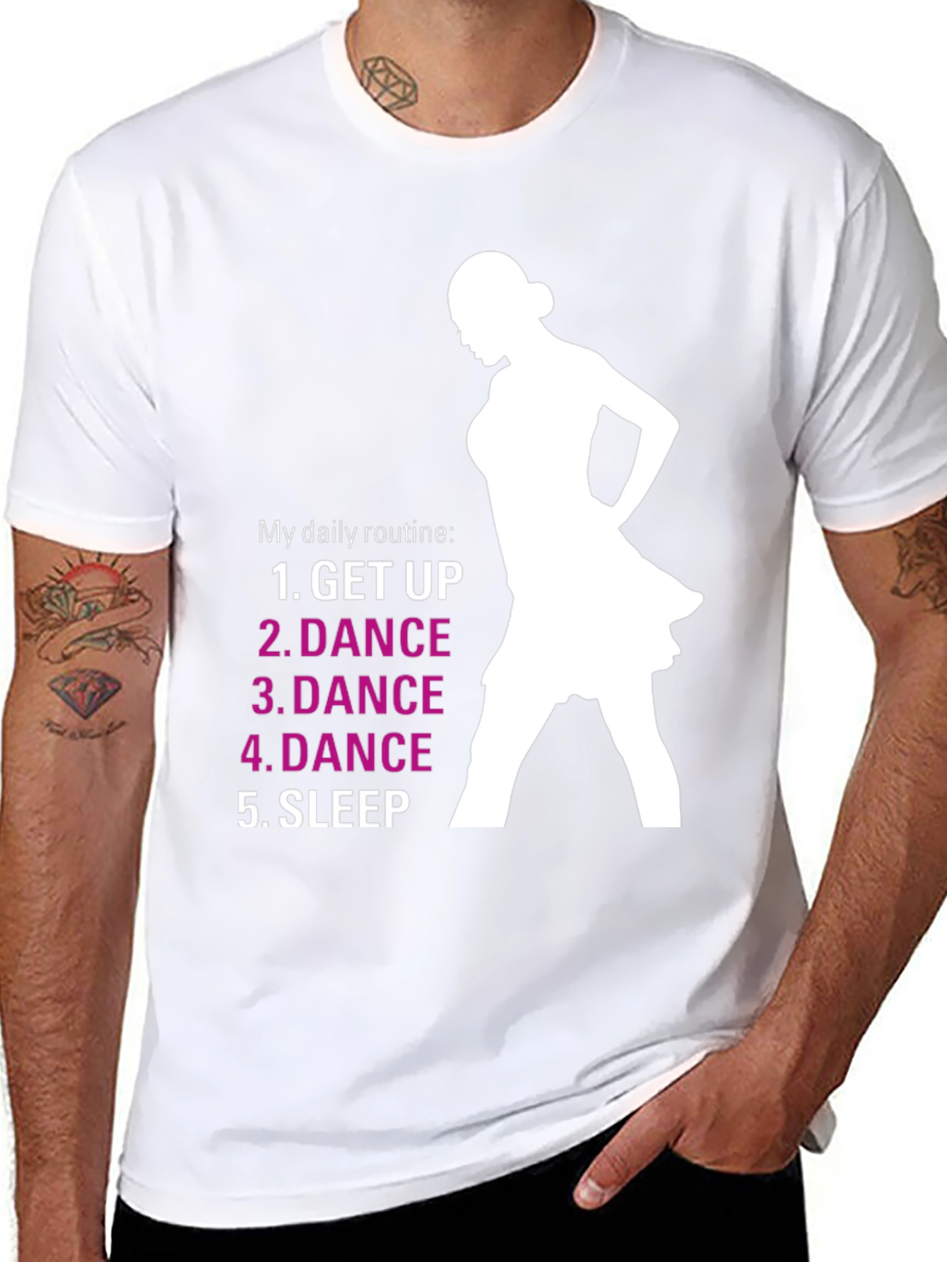 Dance Routine Graphic Tee - Black Cotton T-Shirt