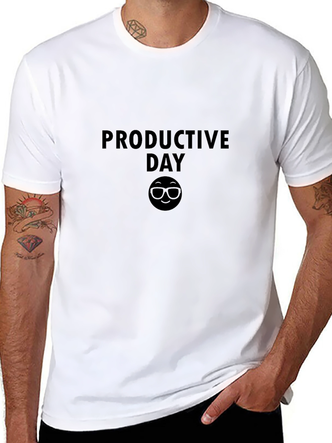 Productive Day Black T-Shirt with Emoji