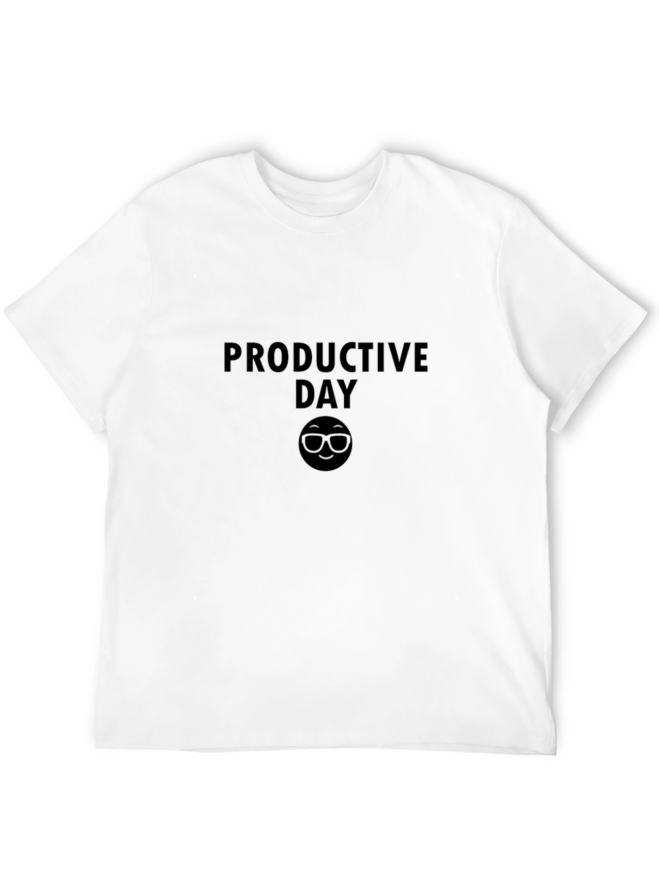 Productive Day Black T-Shirt with Emoji