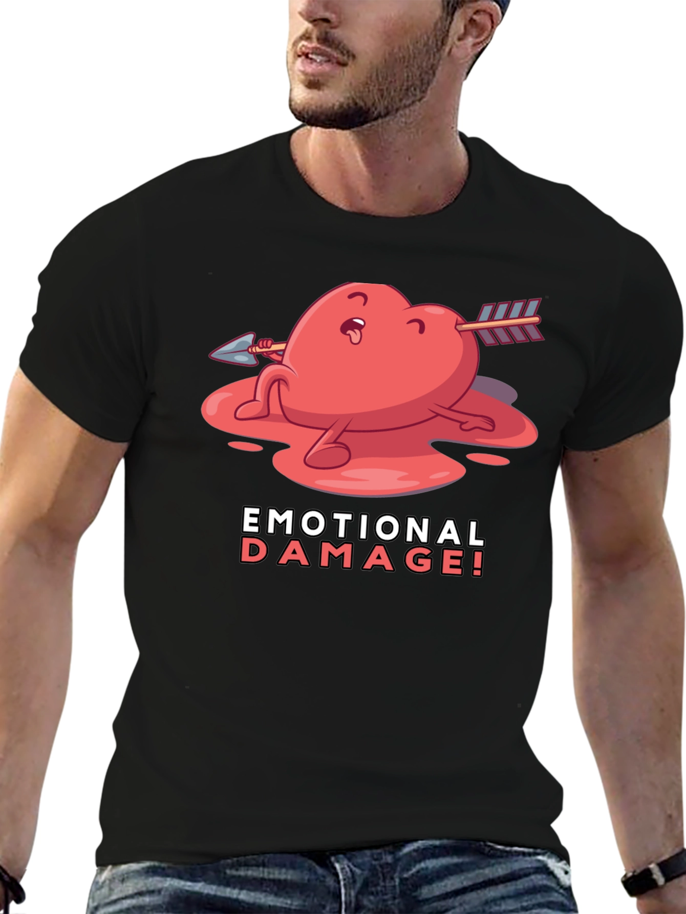 Emotional Damage Graphic T-Shirt - Black