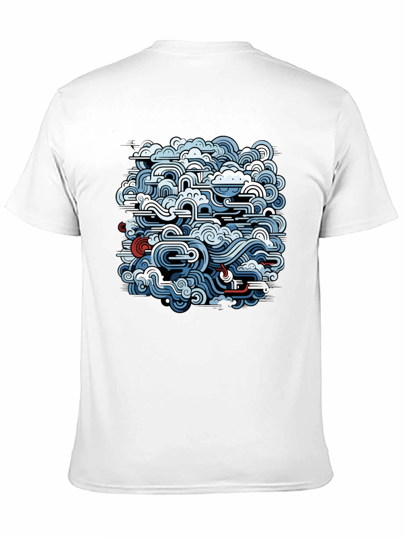 Abstract Wave Design Black T-Shirt