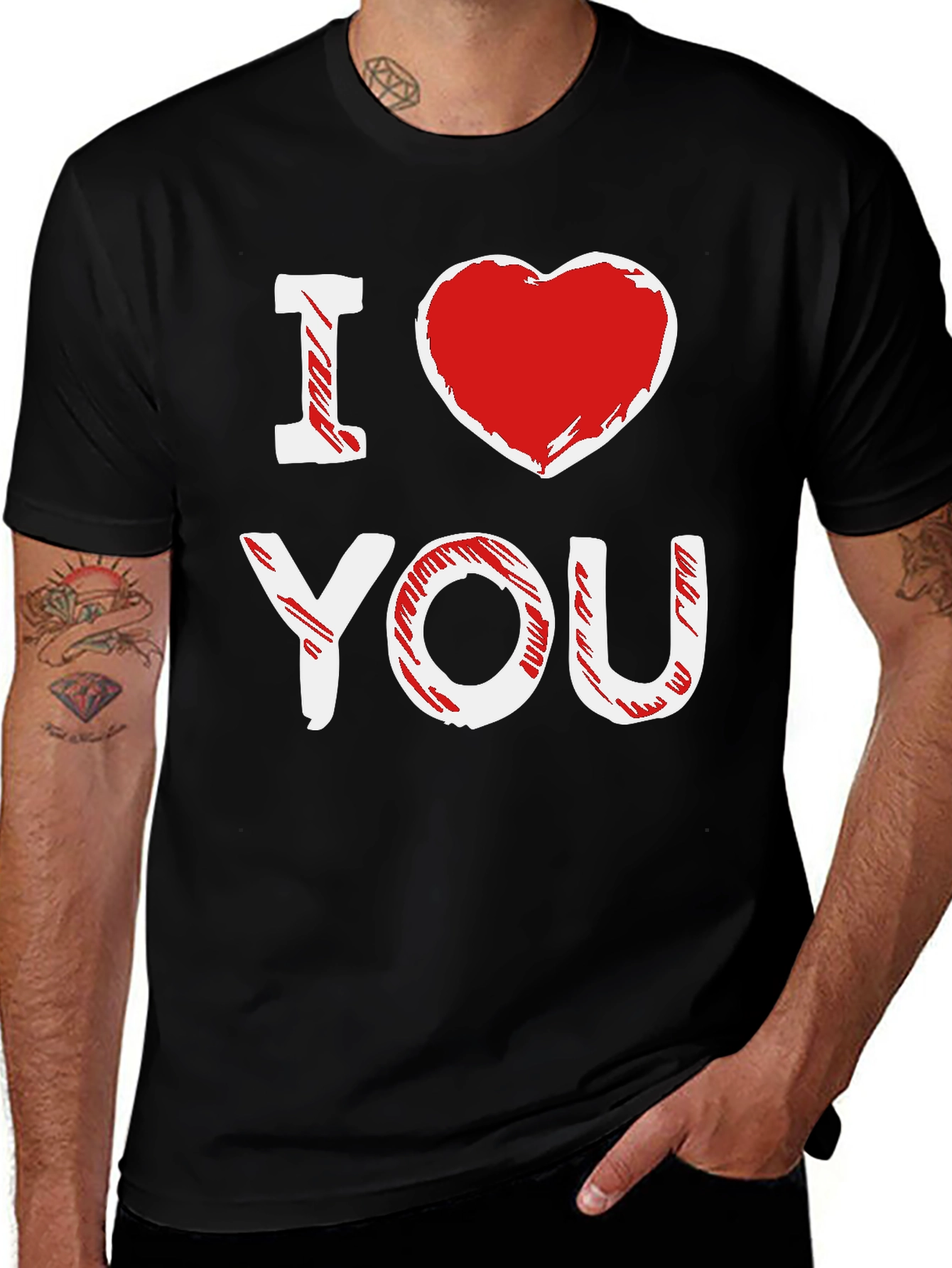 I Heart You Black Graphic Tee