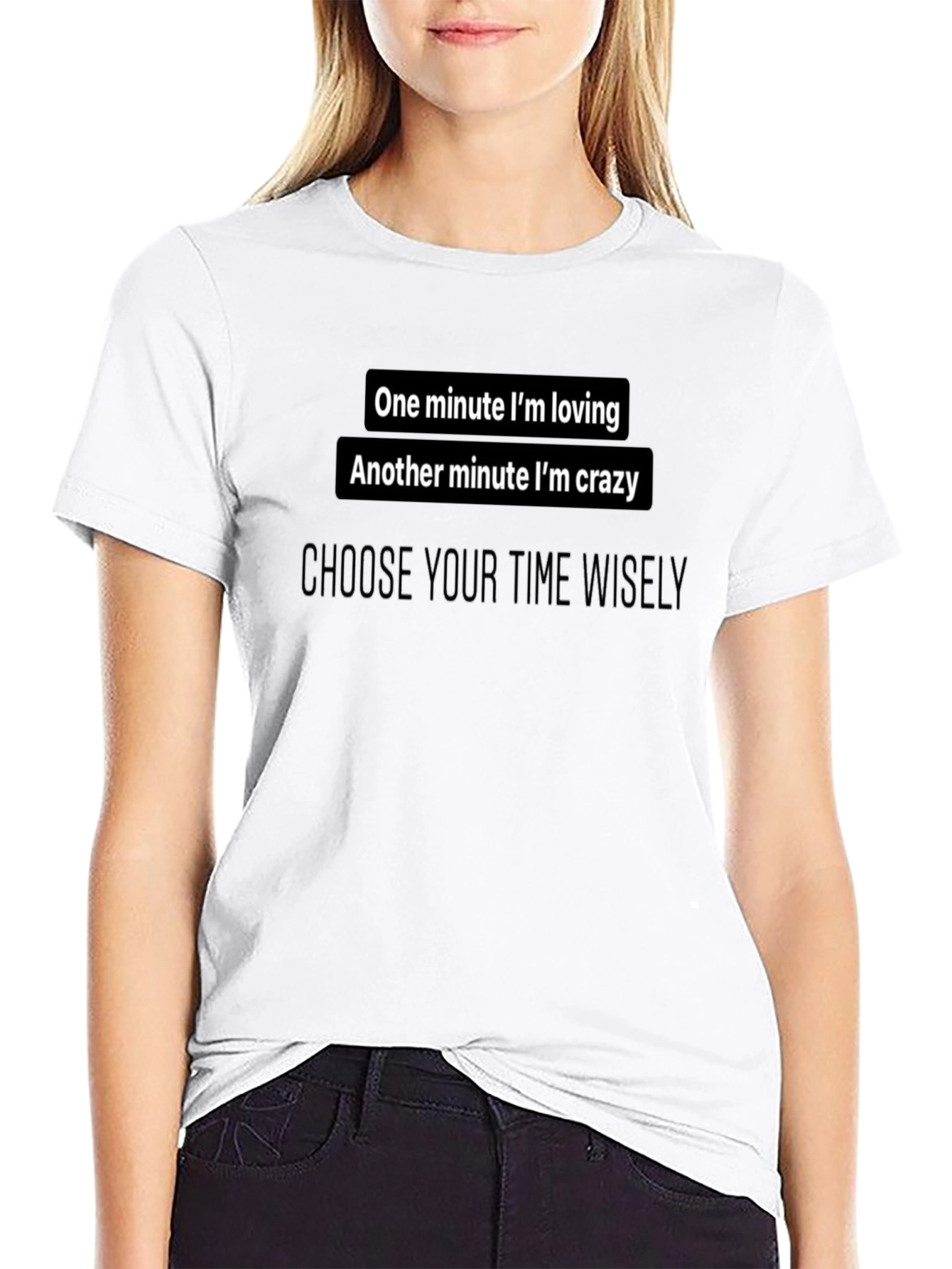 One Minute Im Loving Black Tee