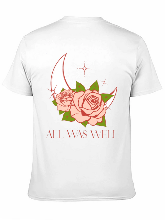Floral Crescent Moon Graphic Tee - All Was Well