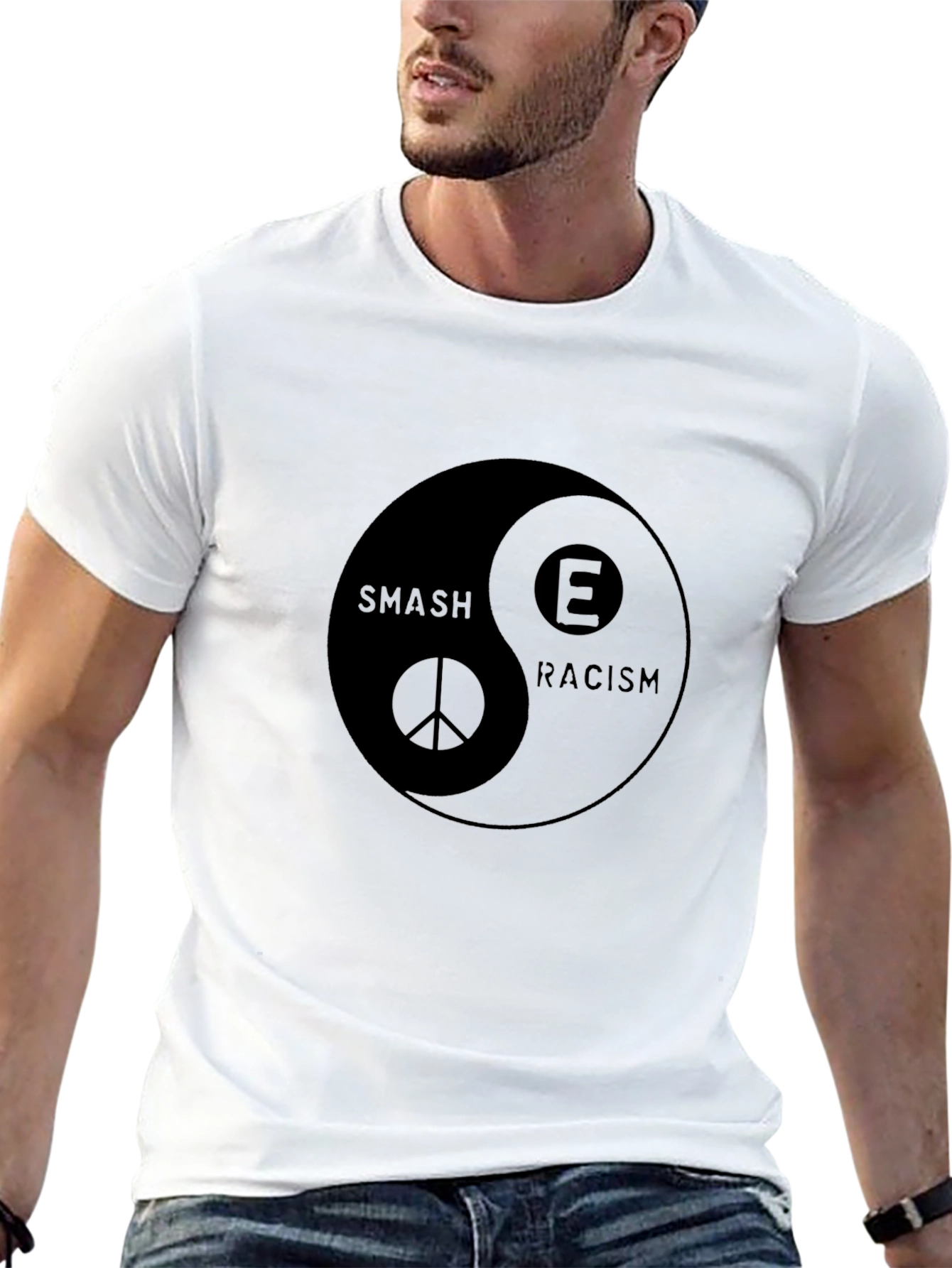 Smash Racism Yin Yang Graphic T-Shirt