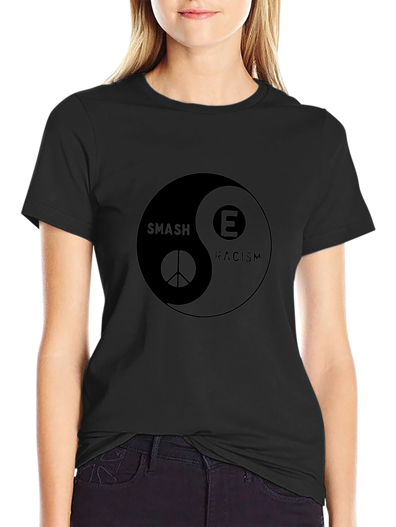Smash Racism Yin Yang Graphic T-Shirt