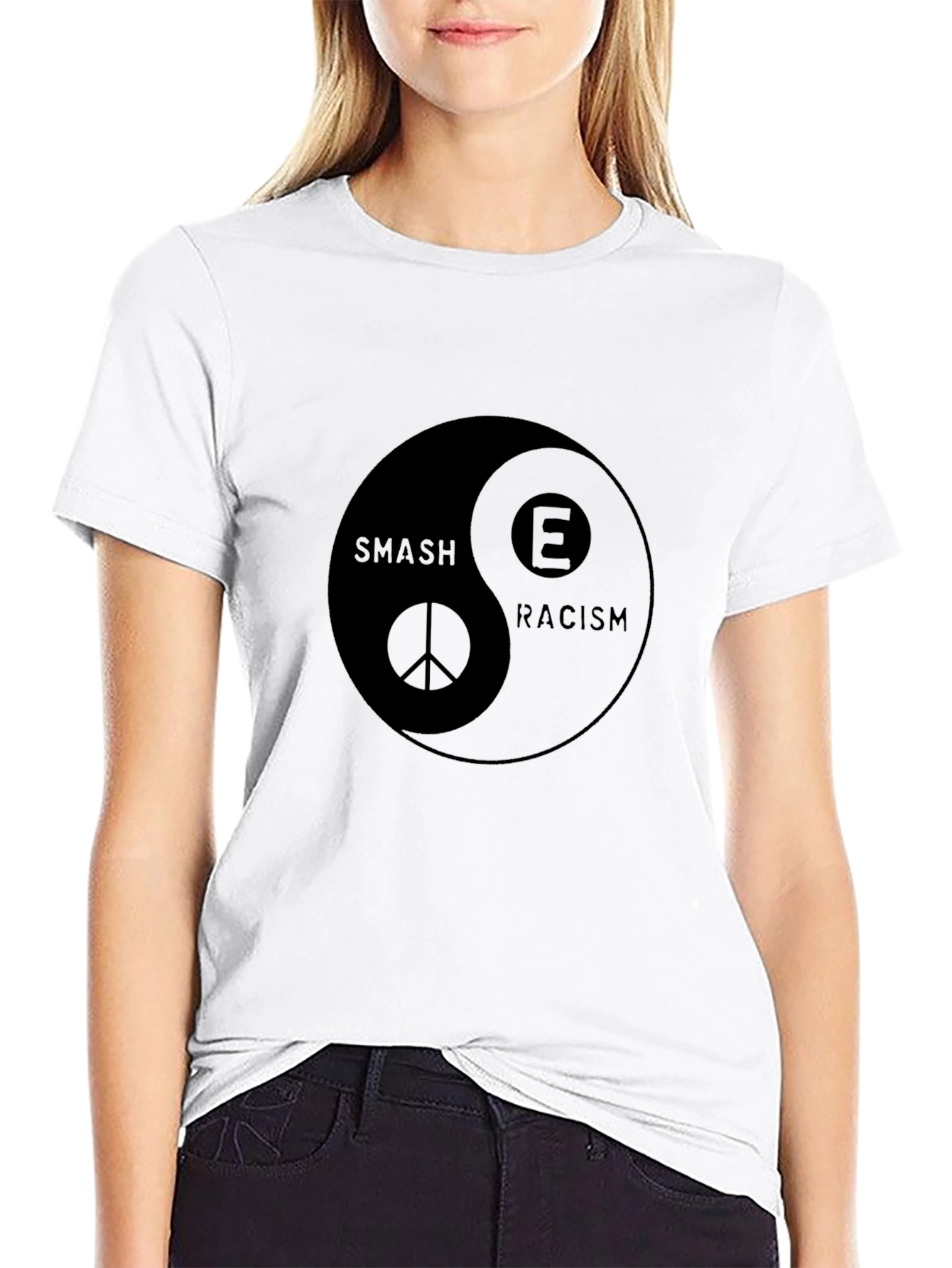 Smash Racism Yin Yang Graphic T-Shirt
