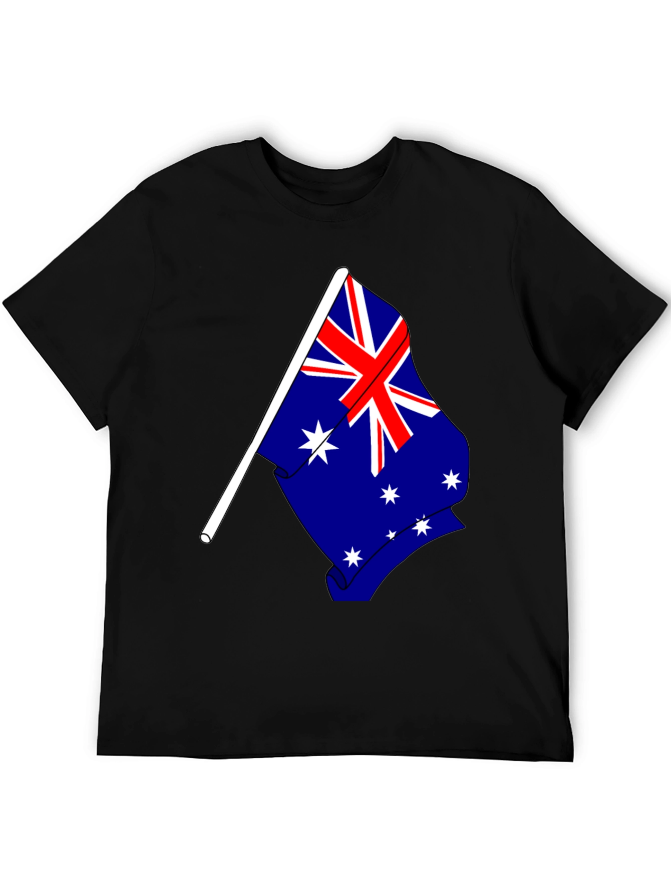 Australia Flag Graphic Print Black T-Shirt