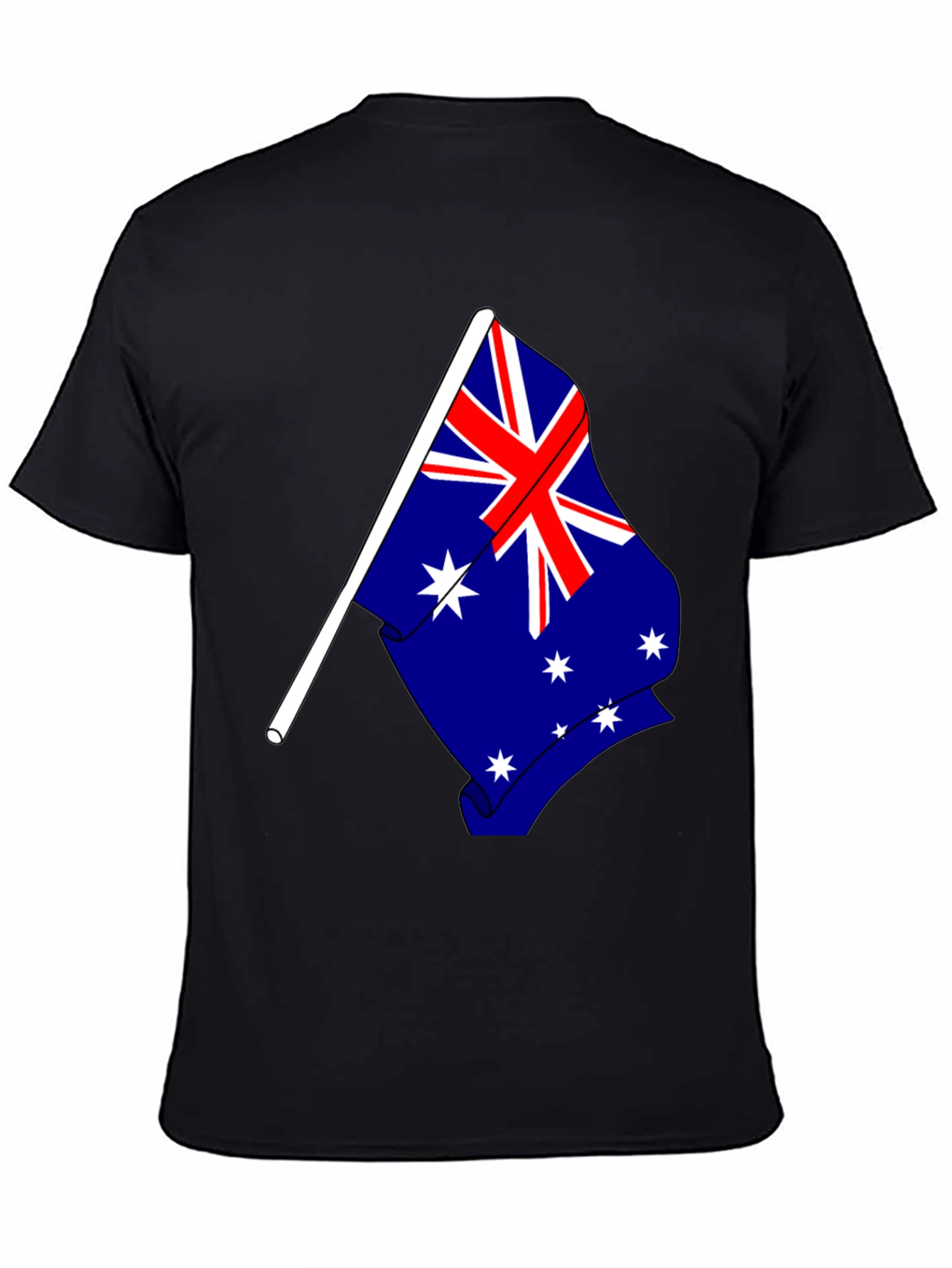 Australia Flag Graphic Print Black T-Shirt