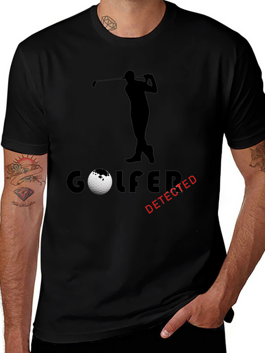 Golfer Detected Graphic T-Shirt - Black