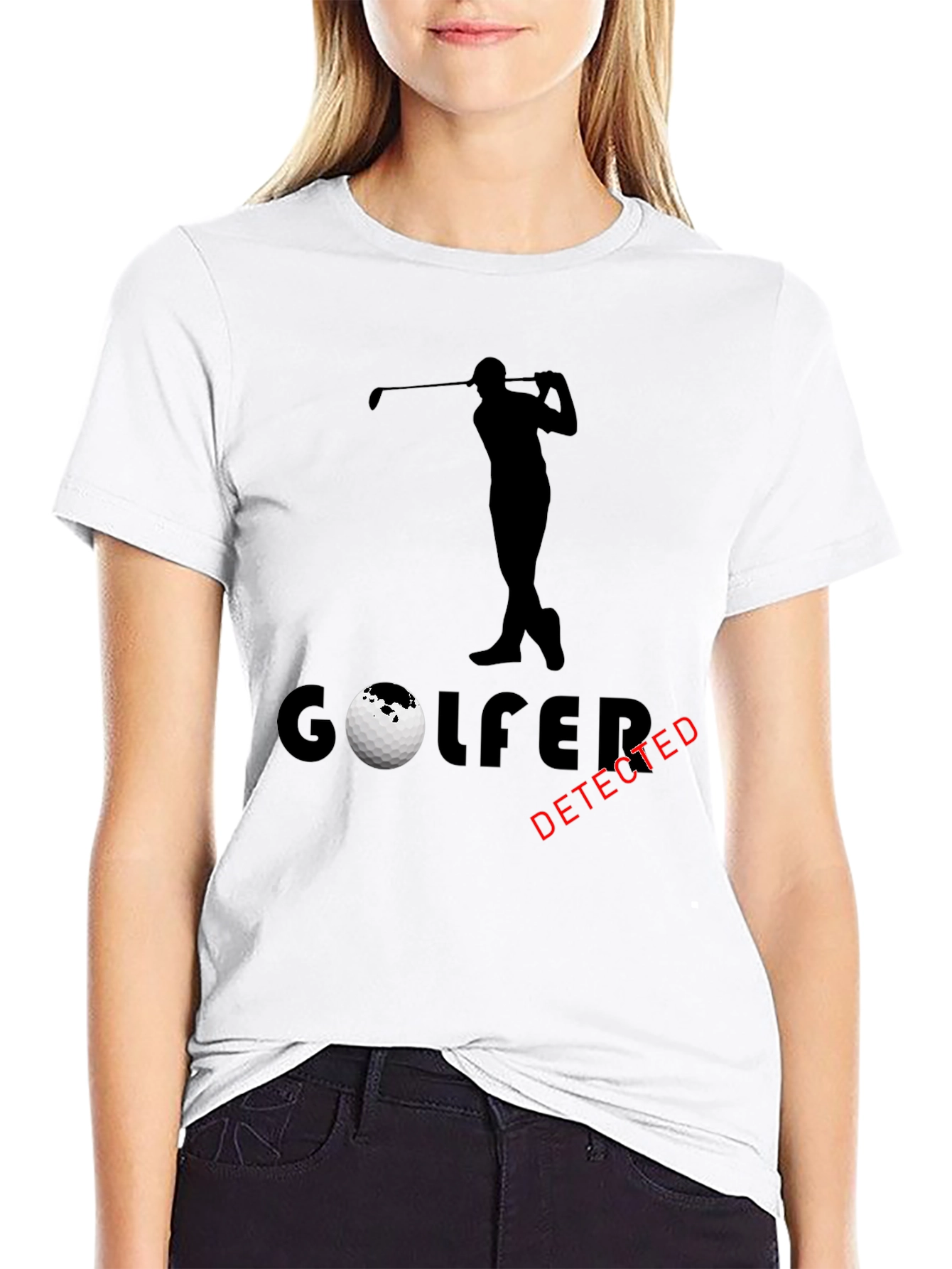 Golfer Detected Graphic T-Shirt - Black