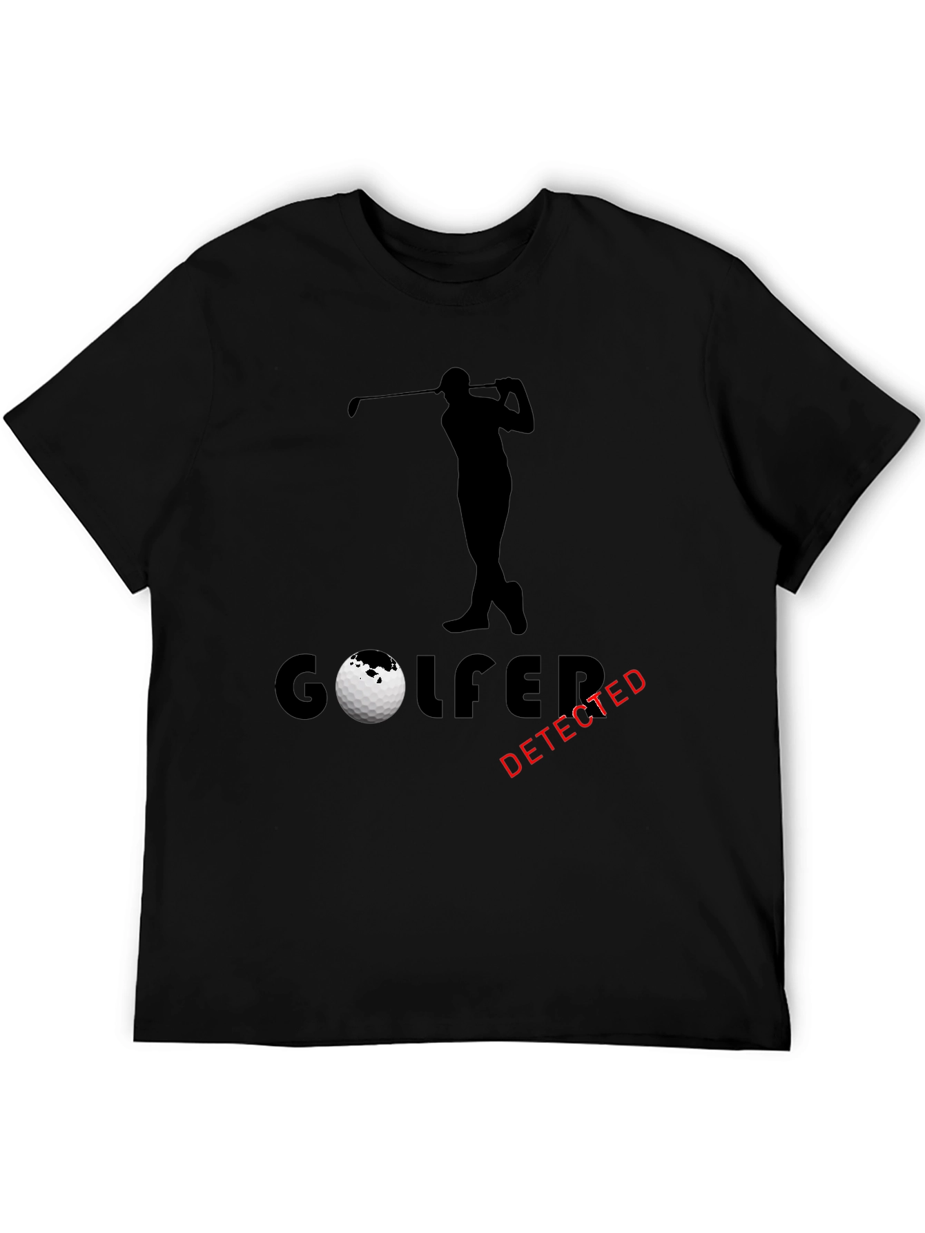 Golfer Detected Graphic T-Shirt - Black