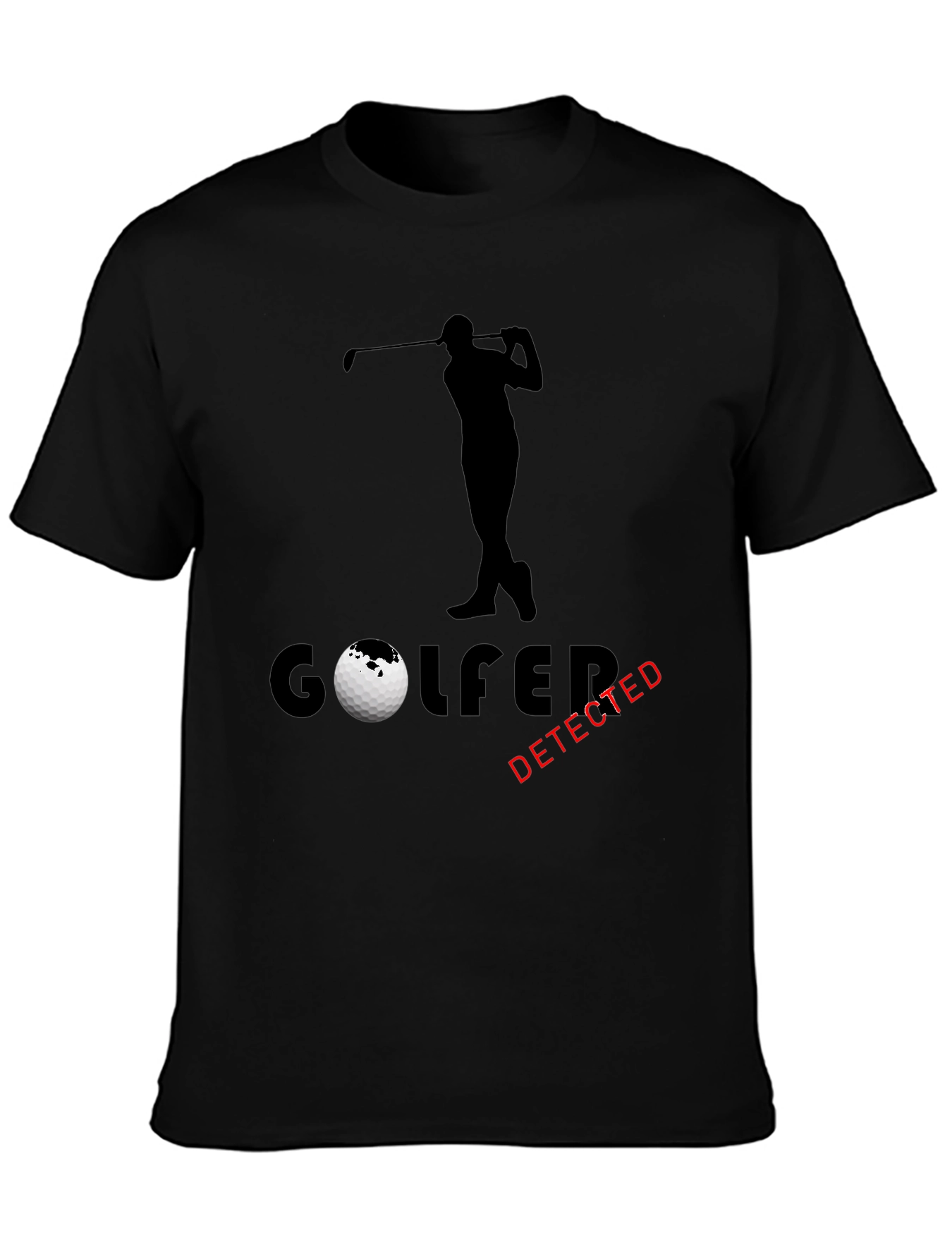 Golfer Detected Graphic T-Shirt - Black