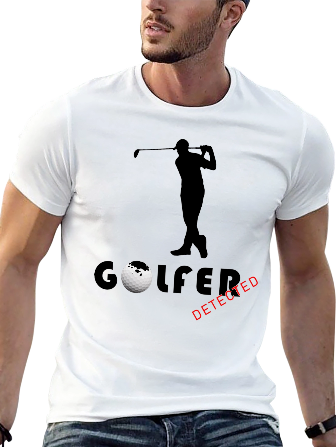 Golfer Detected Graphic T-Shirt - Black