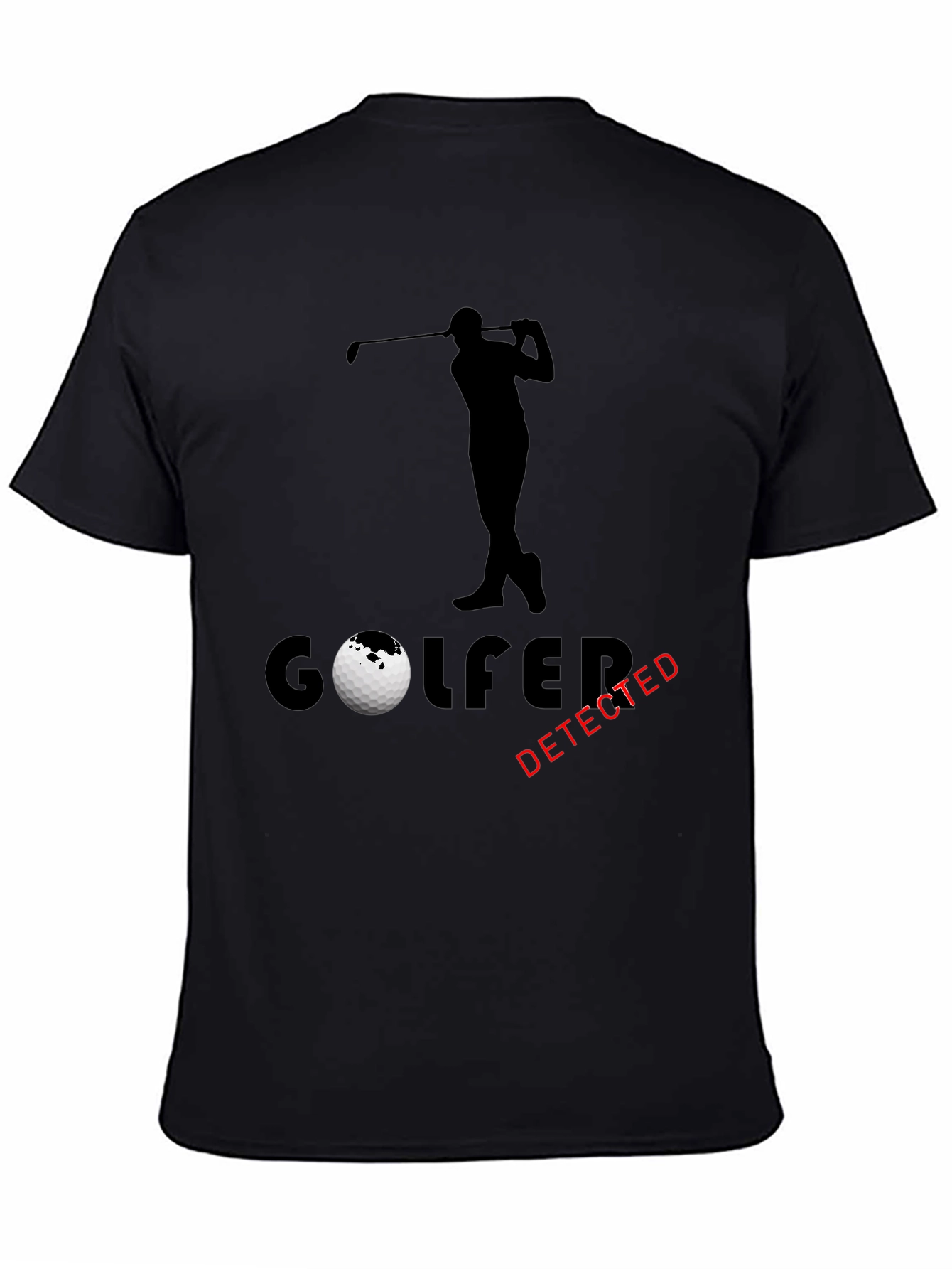 Golfer Detected Graphic T-Shirt - Black
