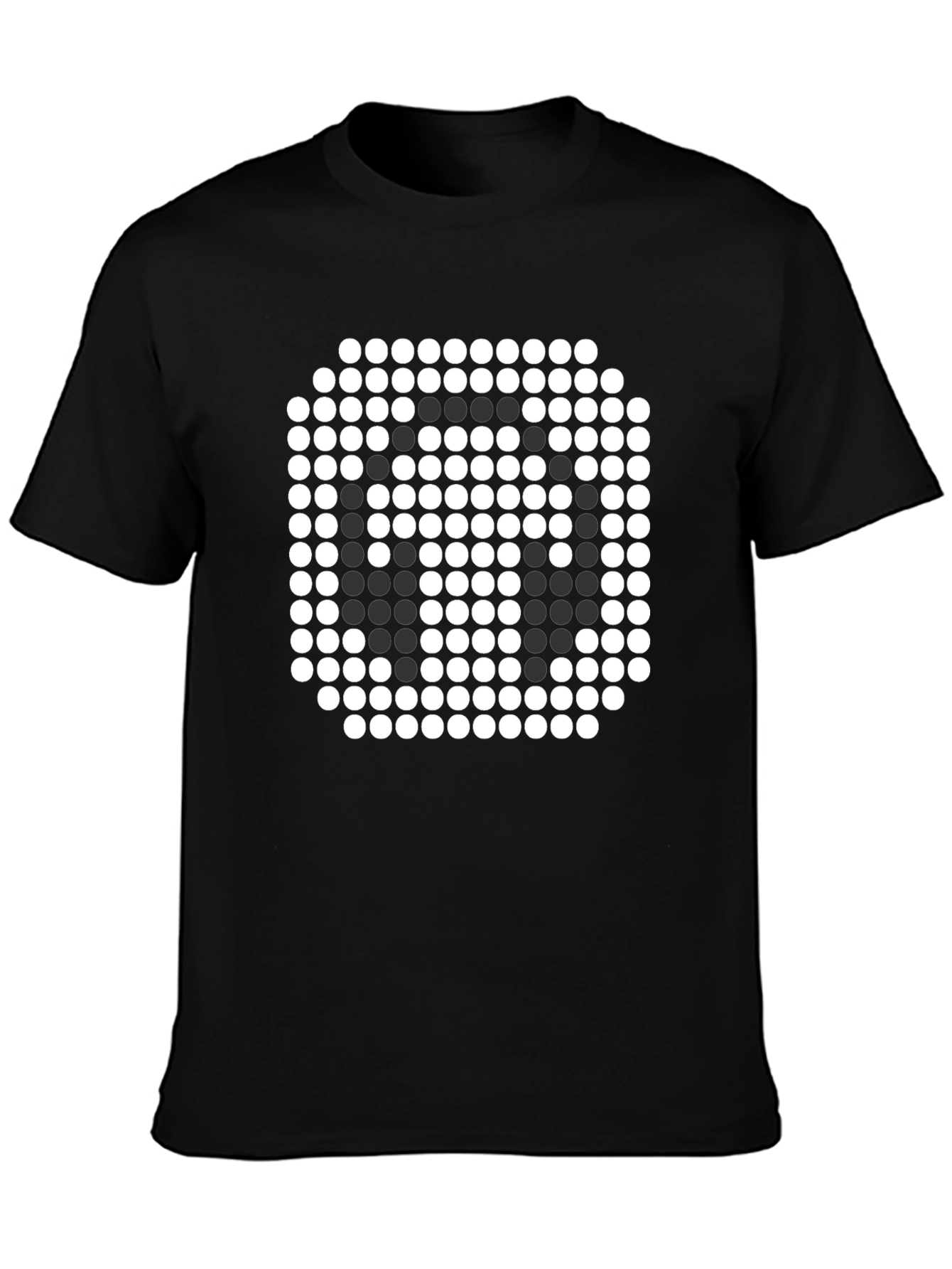 Pixelated Robot Head Black T-Shirt