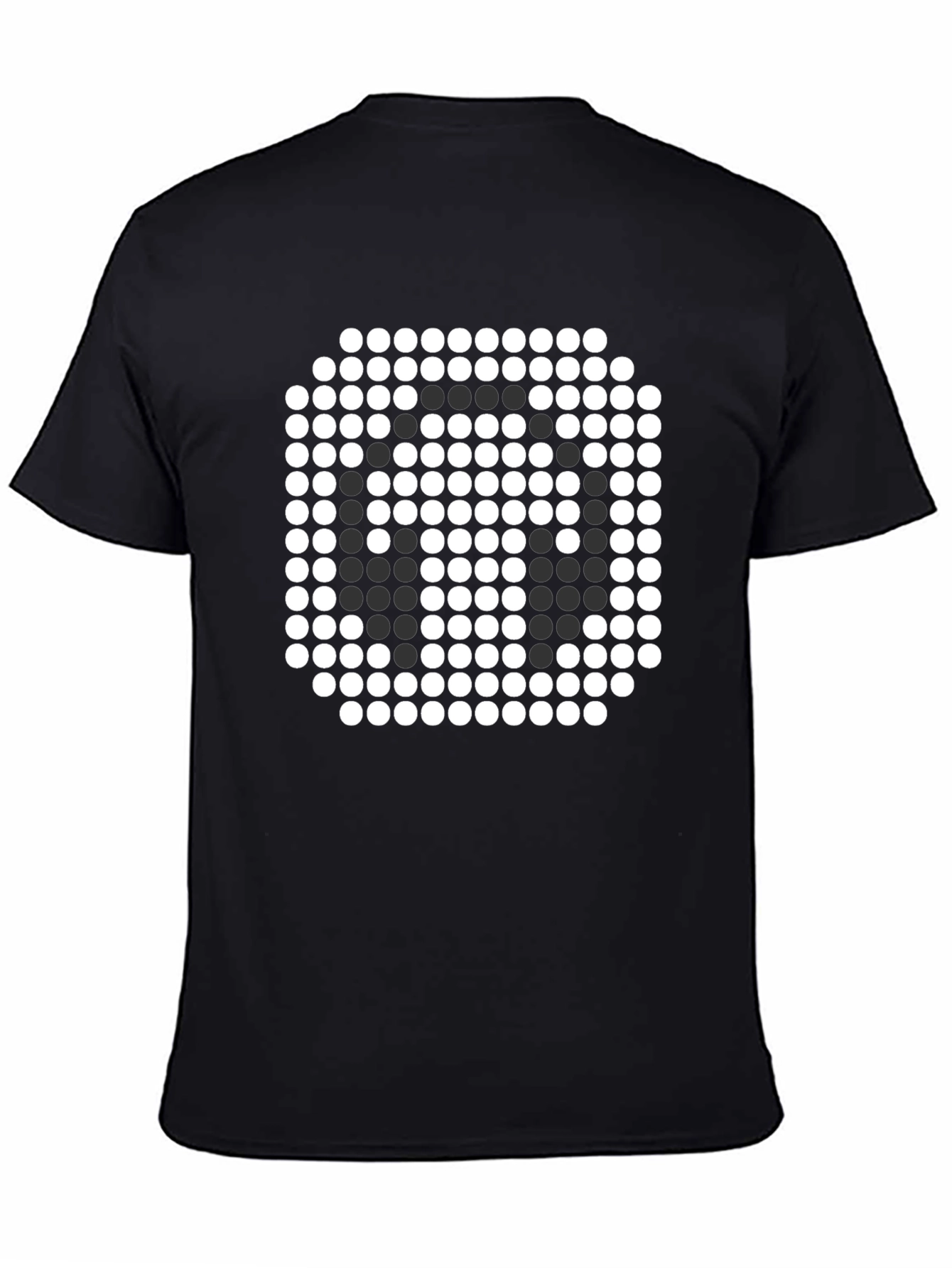 Pixelated Robot Head Black T-Shirt