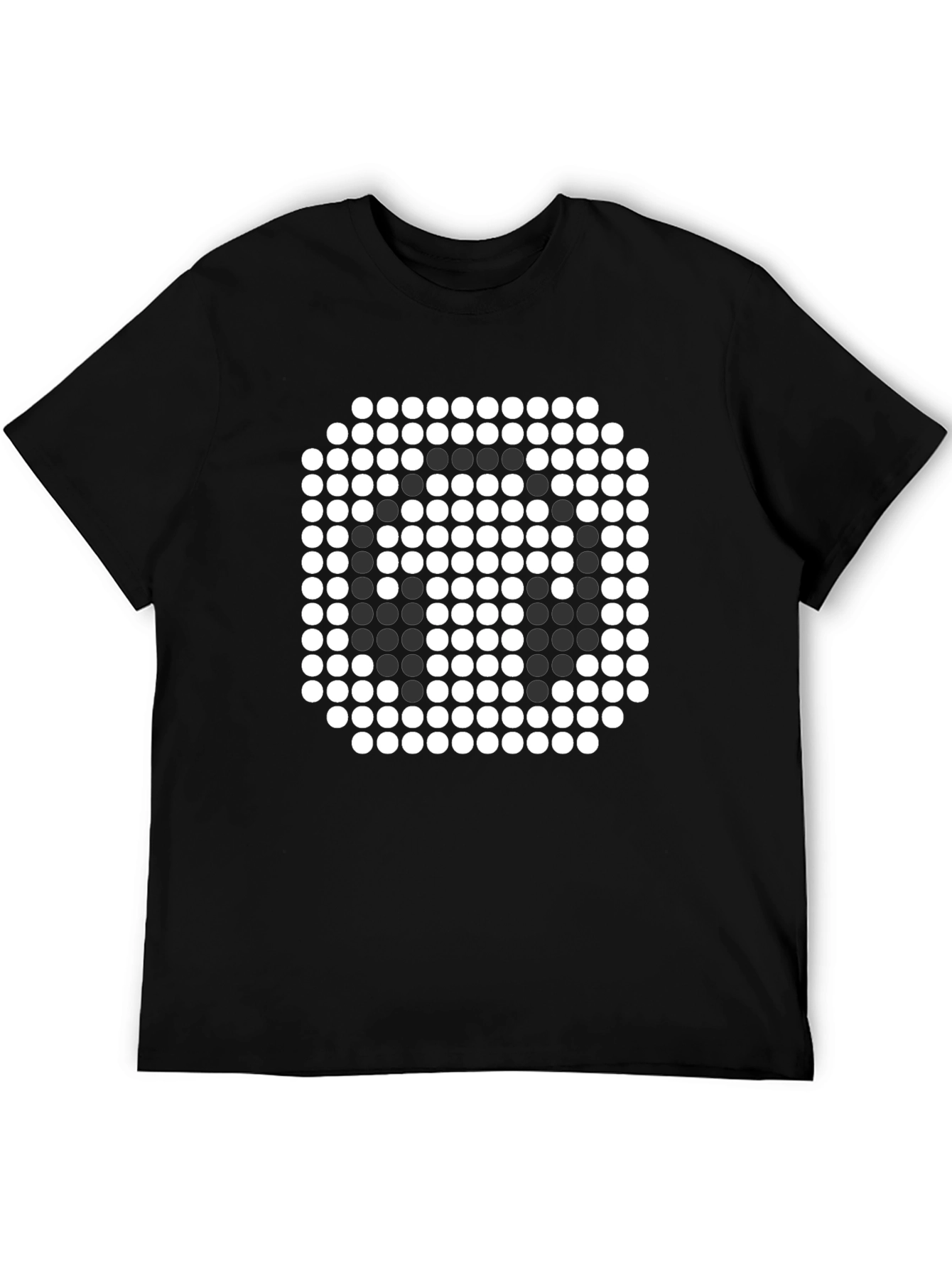 Pixelated Robot Head Black T-Shirt