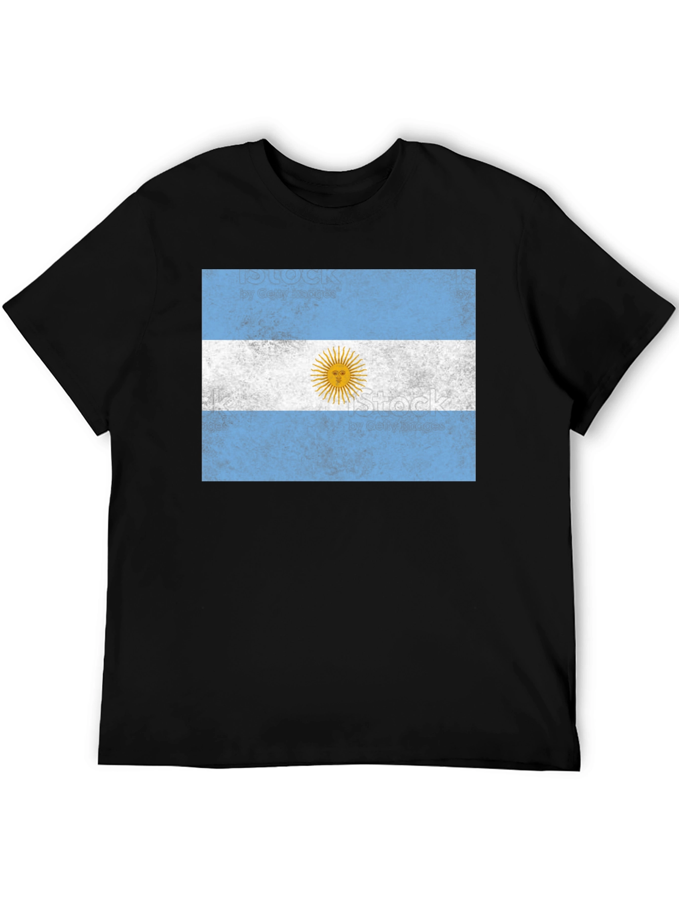 Argentina Flag Graphic T-Shirt - Black