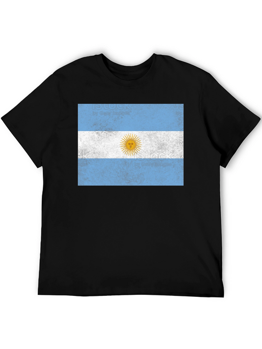 Argentina Flag Graphic T-Shirt - Black