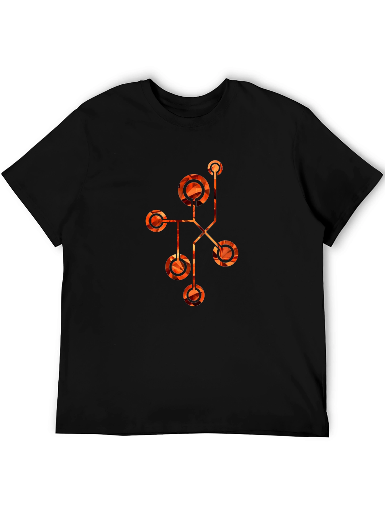 Geometric Pattern Mens Black T-Shirt