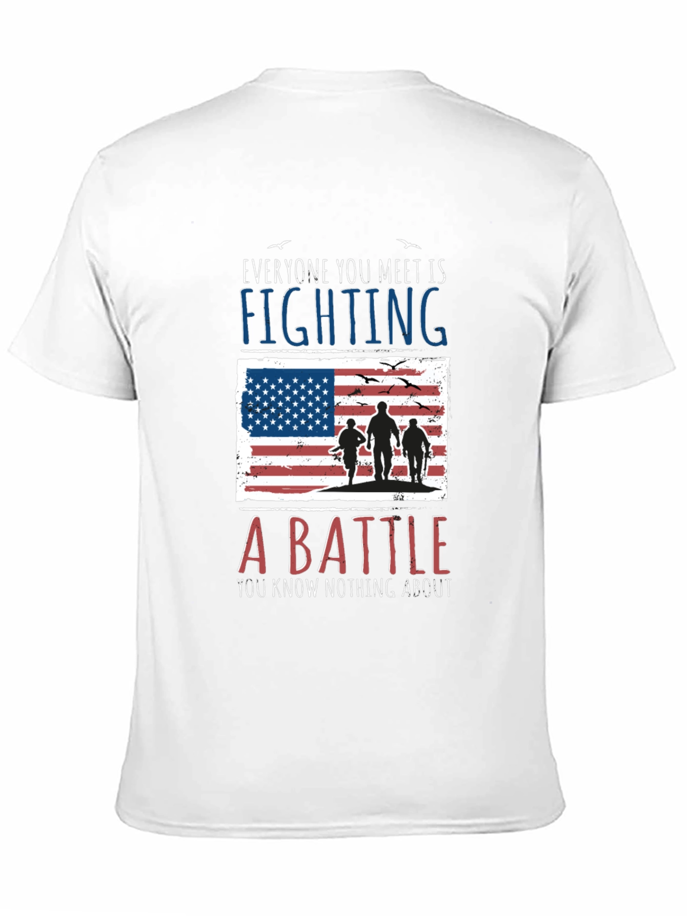 Everyone Fighting Battle USA Flag Graphic Tee