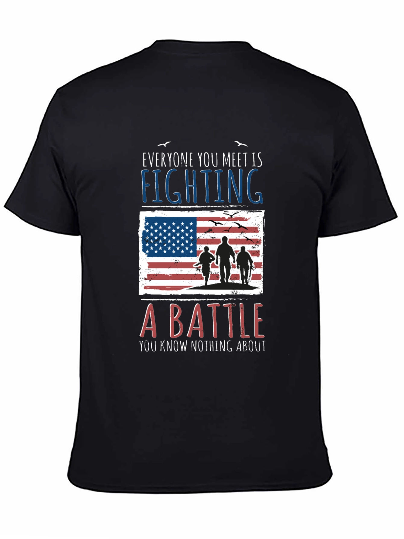 Everyone Fighting Battle USA Flag Graphic Tee