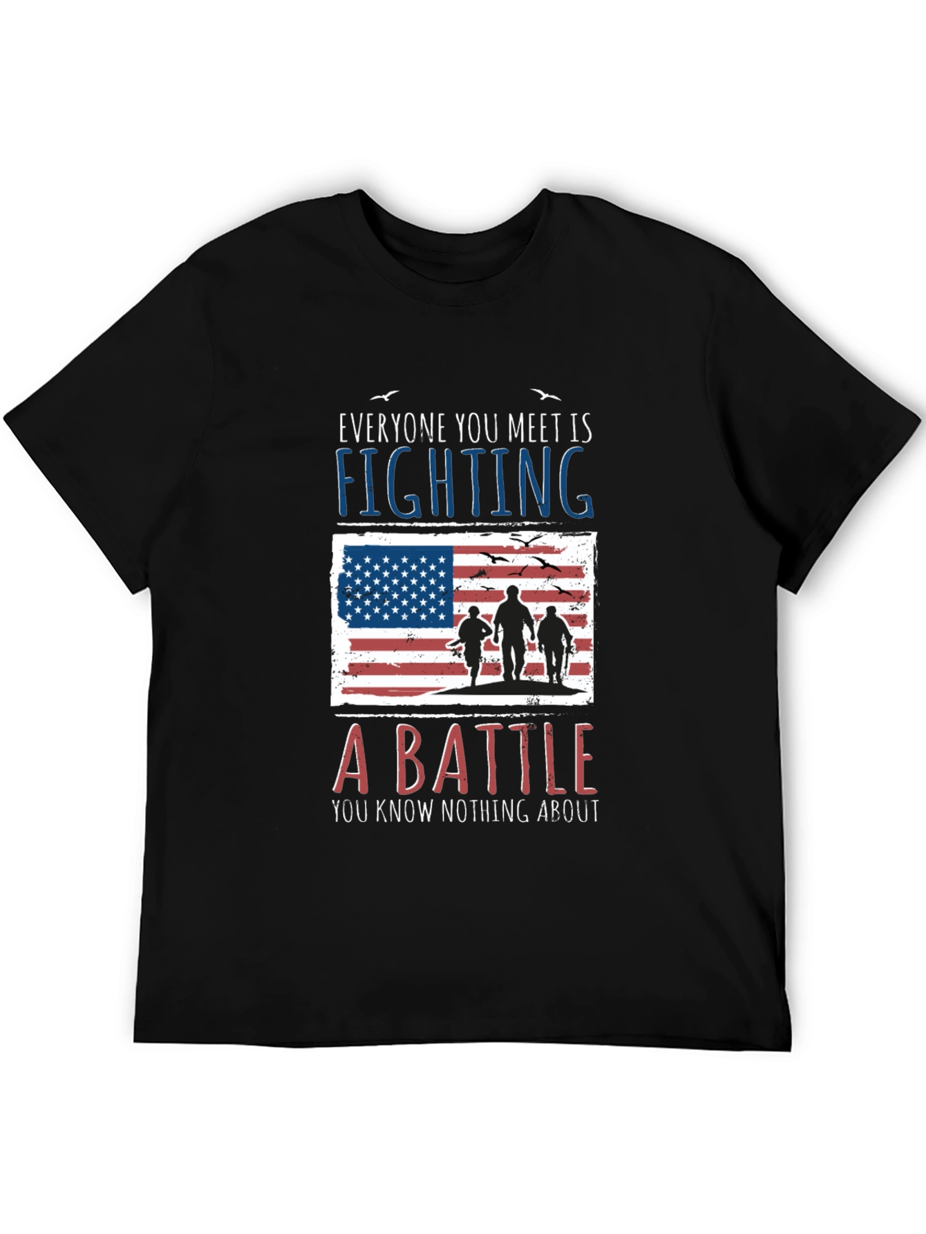 Everyone Fighting Battle USA Flag Graphic Tee