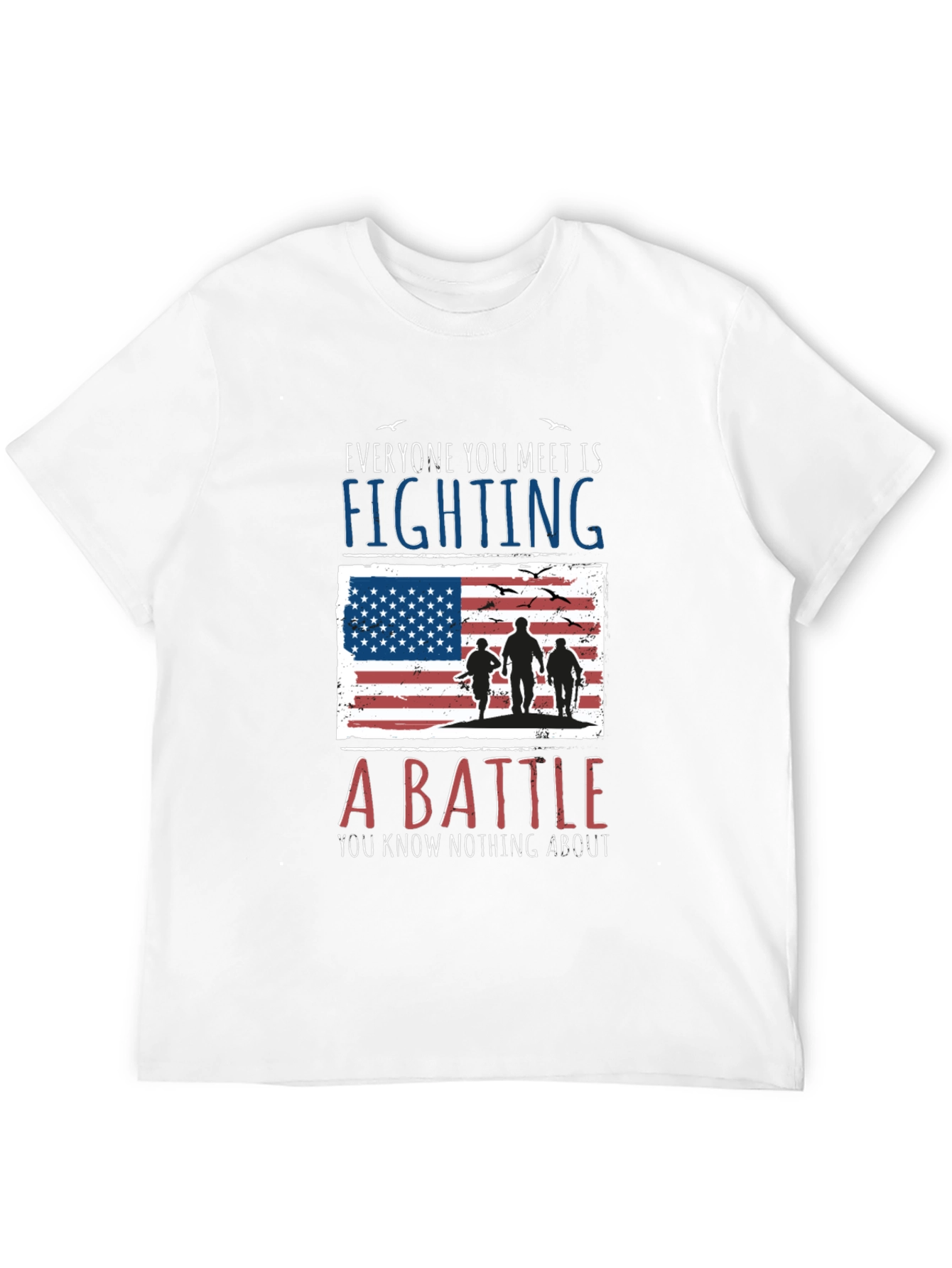 Everyone Fighting Battle USA Flag Graphic Tee