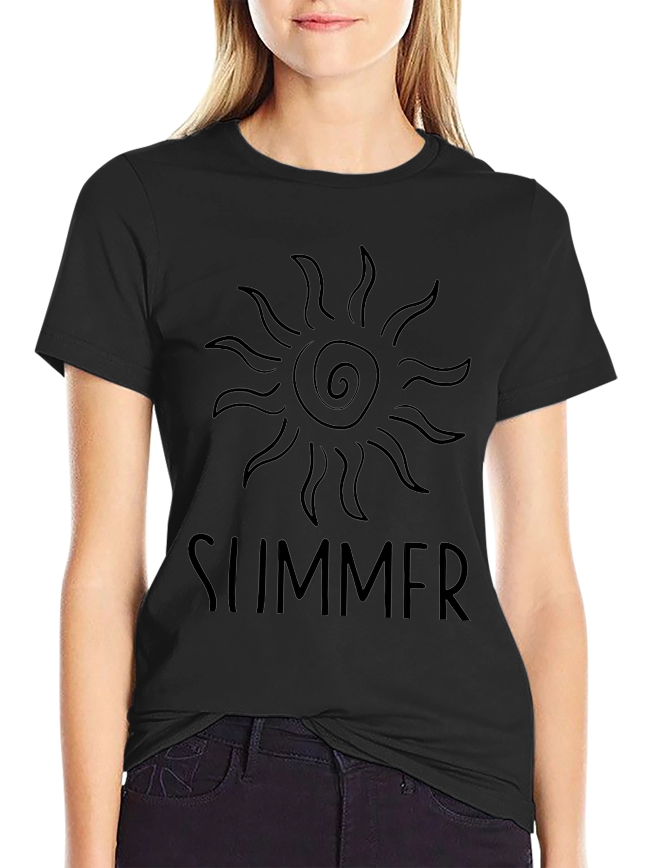 Summer Sun Graphic Tee - Black Unisex T-Shirt