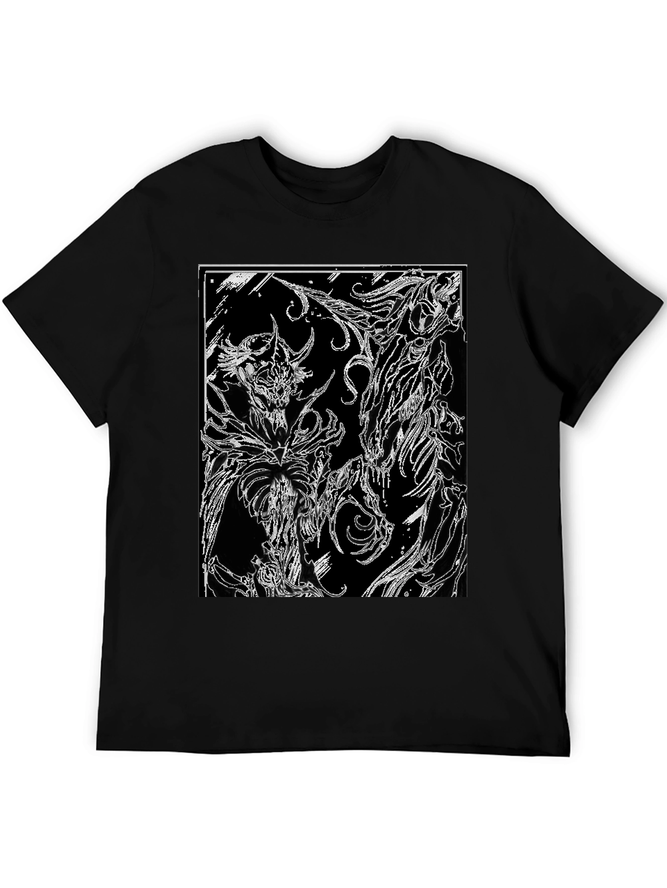 Abstract Graphic Print Black T-Shirt