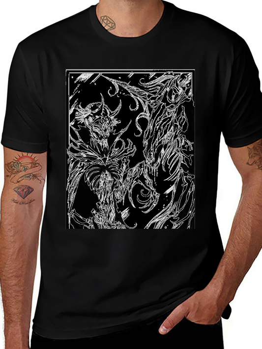 Abstract Graphic Print Black T-Shirt