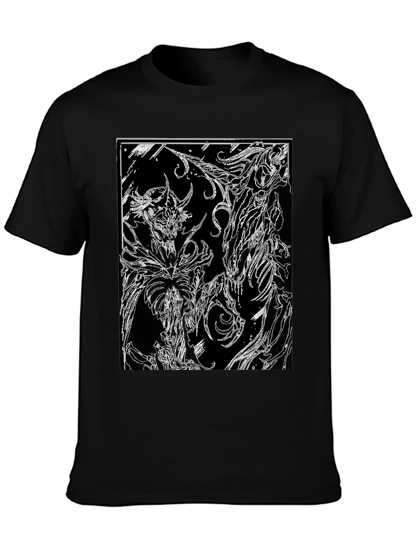 Abstract Graphic Print Black T-Shirt