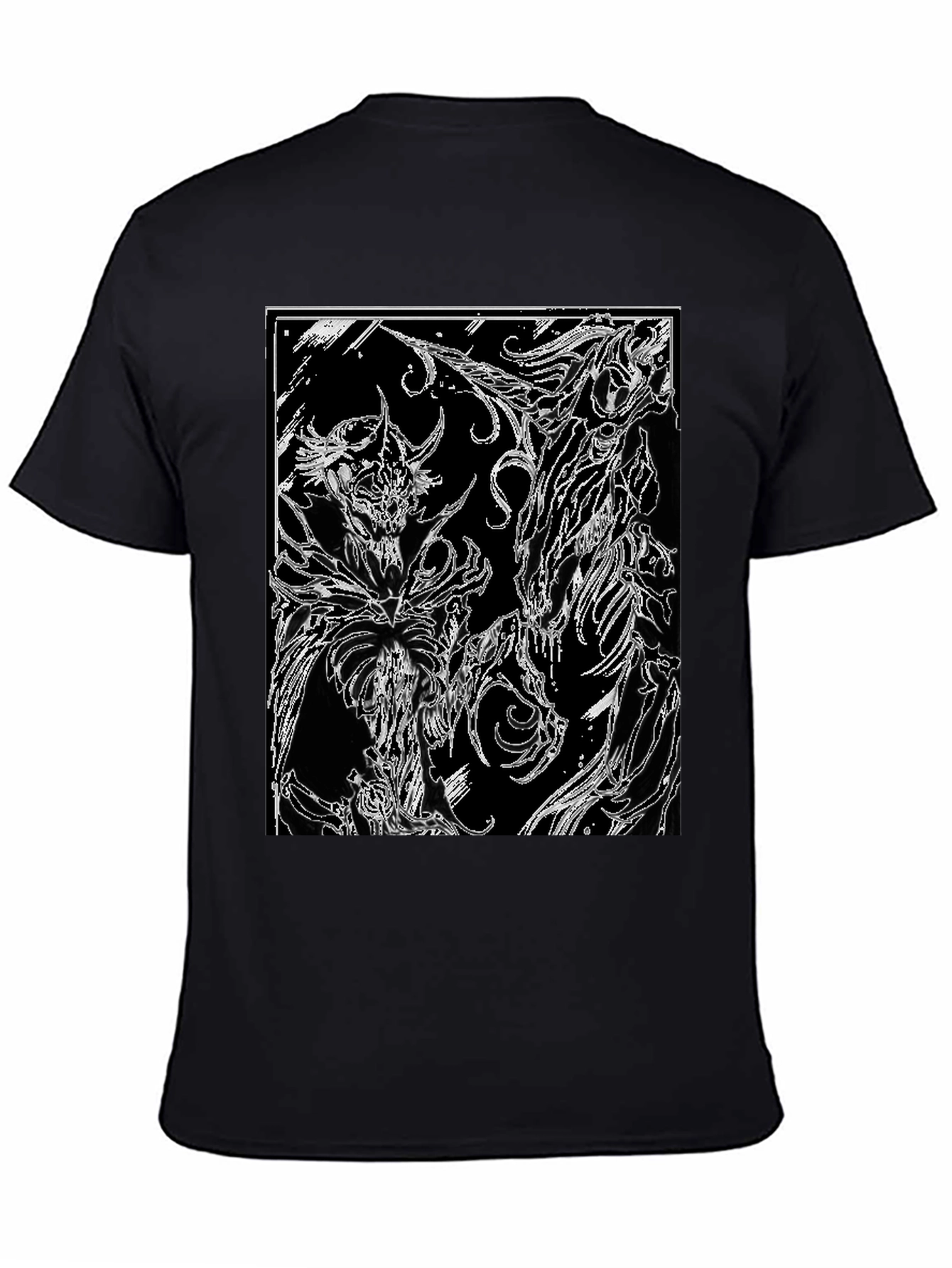 Abstract Graphic Print Black T-Shirt