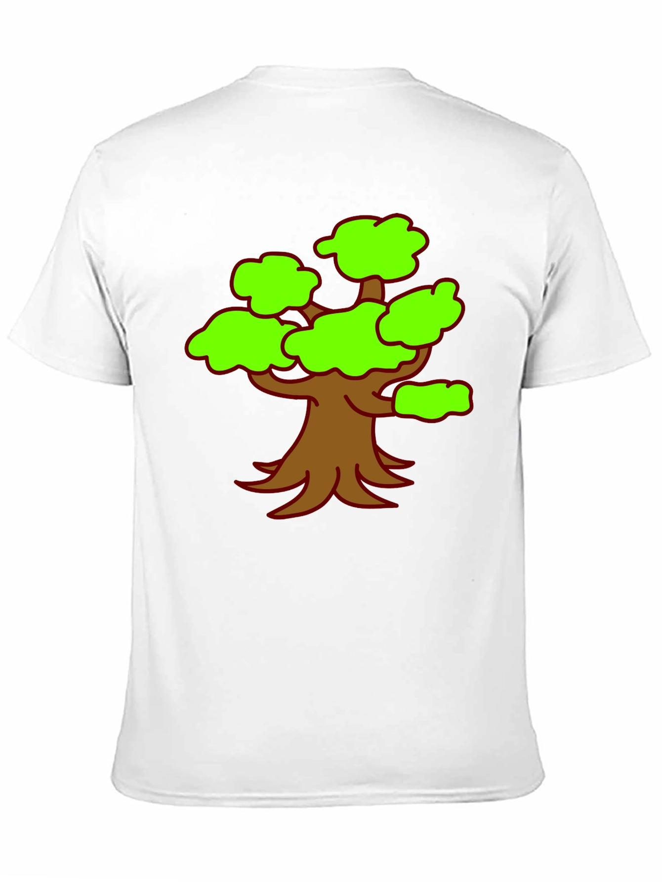 Cartoon Tree Graphic Tee - Black Casual Shirt