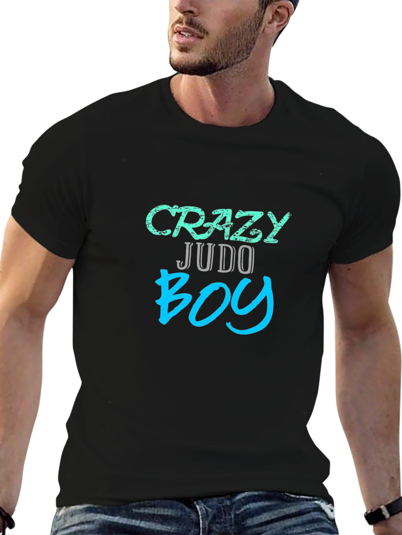 Crazy Judo Boy Graphic Tee - Black