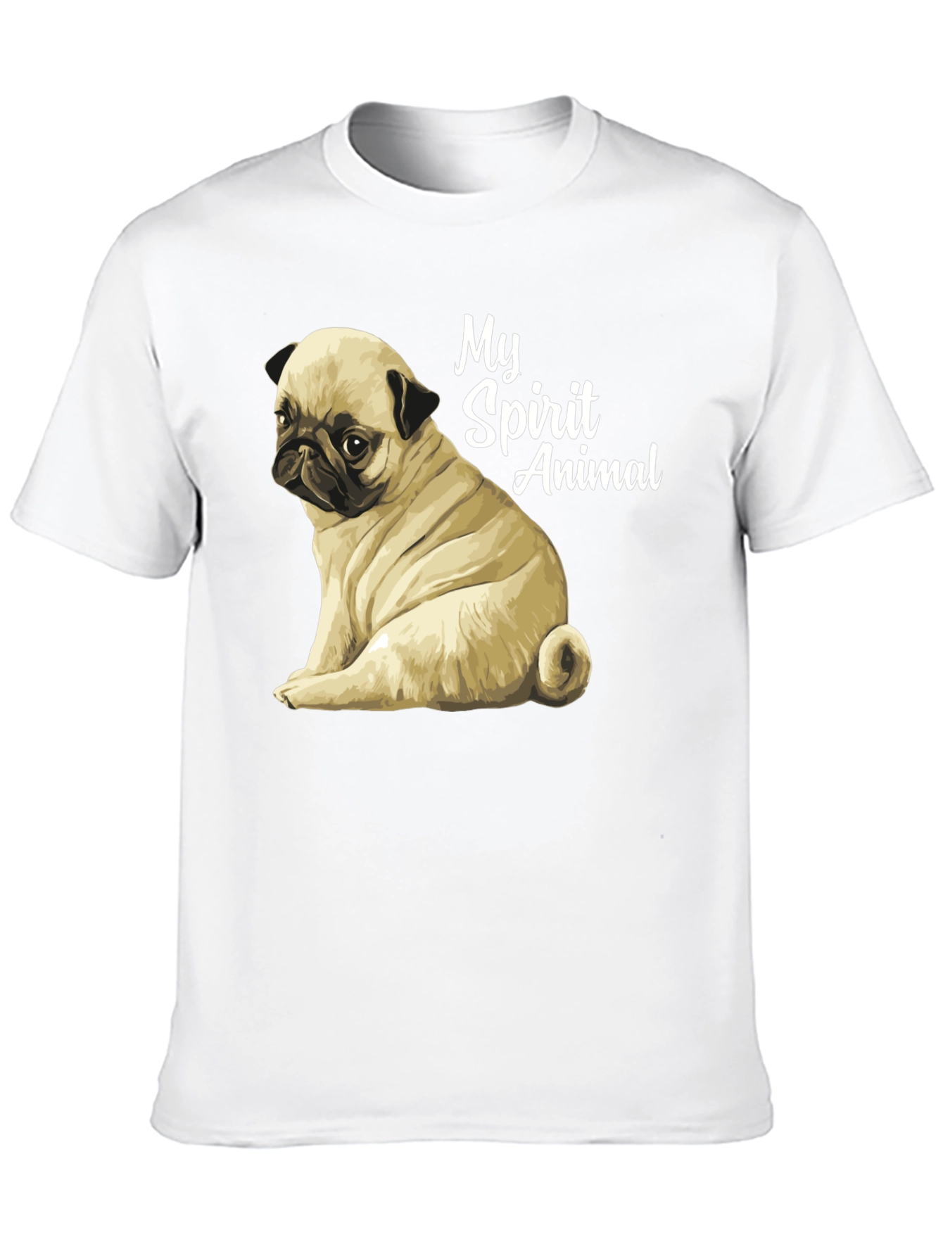 Pug Spirit Animal Black T-Shirt