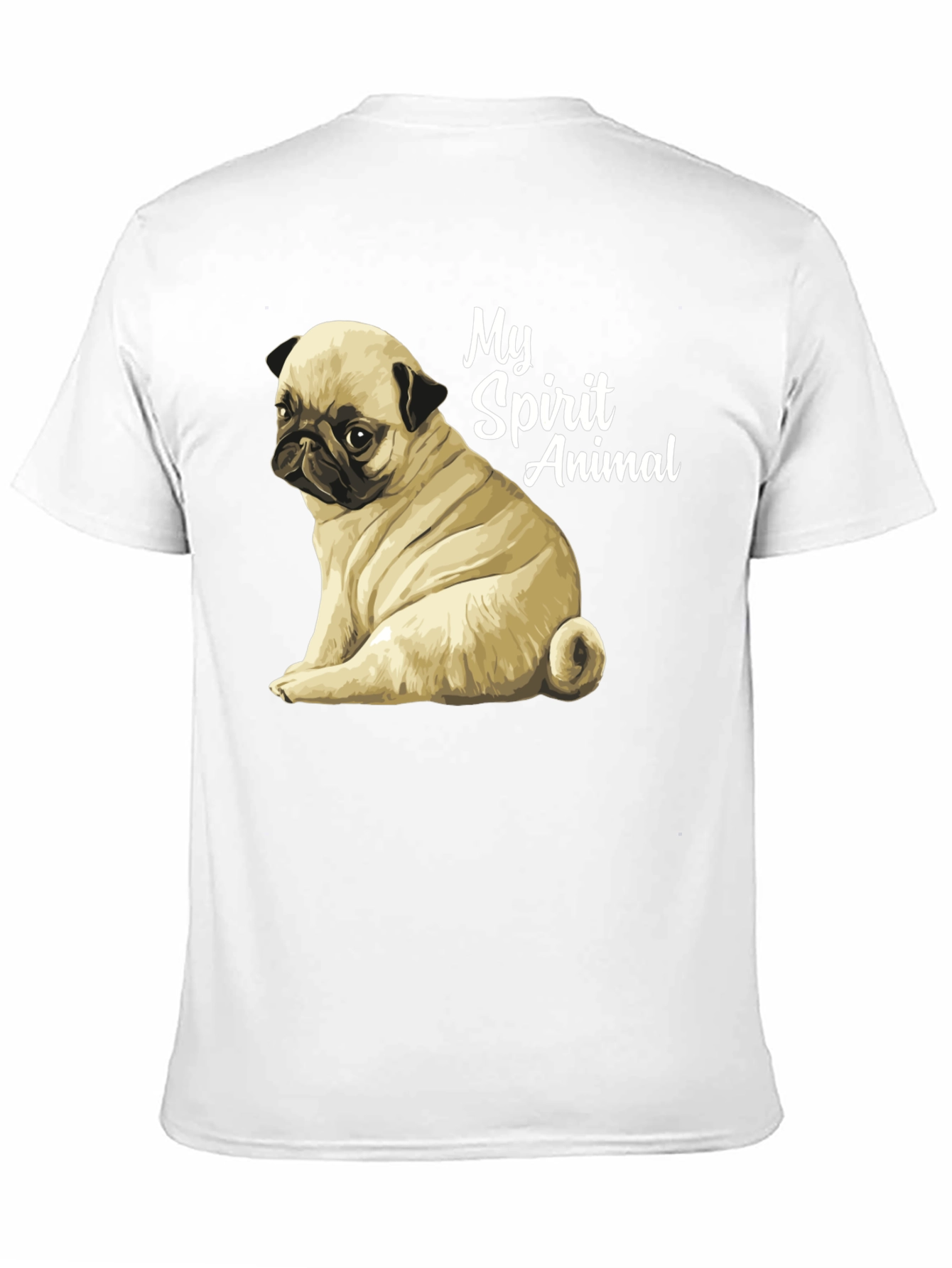 Pug Spirit Animal Black T-Shirt