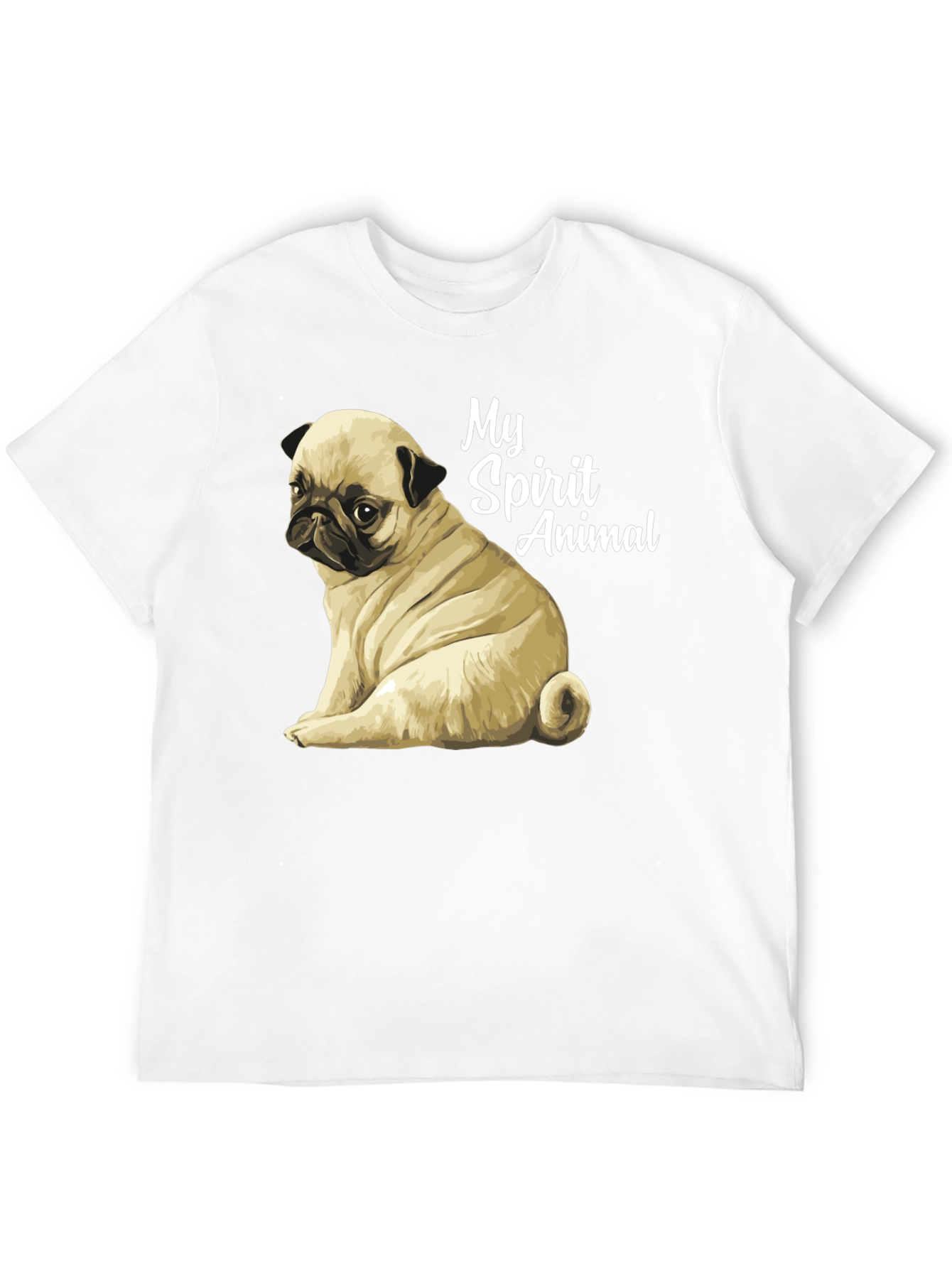 Pug Spirit Animal Black T-Shirt