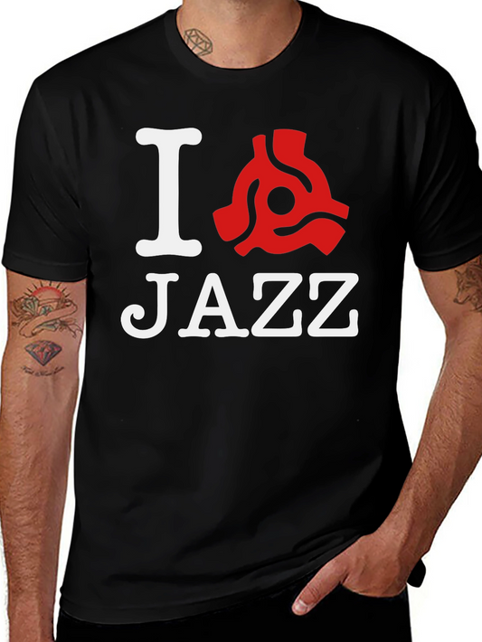 I Love Jazz T-Shirt - Black Graphic Tee