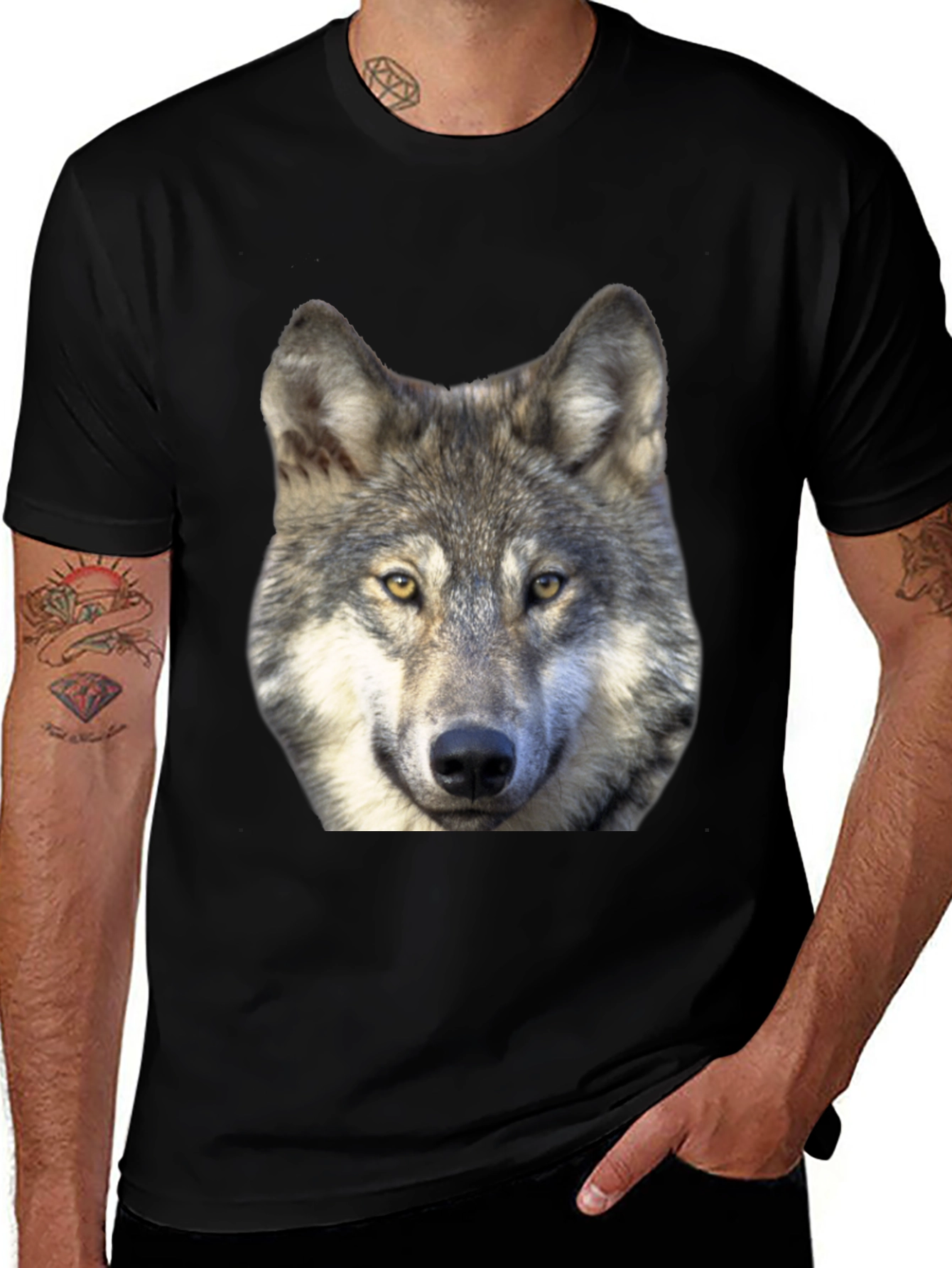 Wolf Graphic Tee - Mens Black T-Shirt